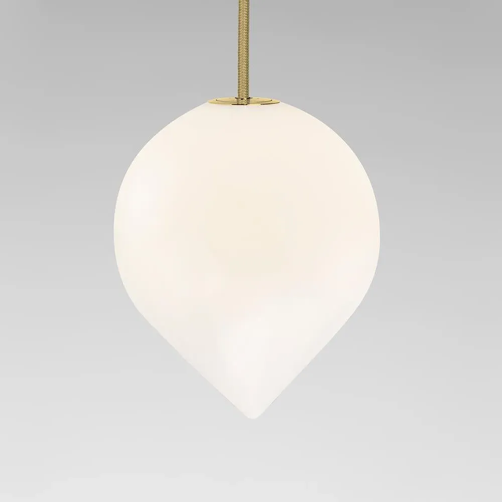 Rod Pendant Light with Teardrop Shade - Black Brass