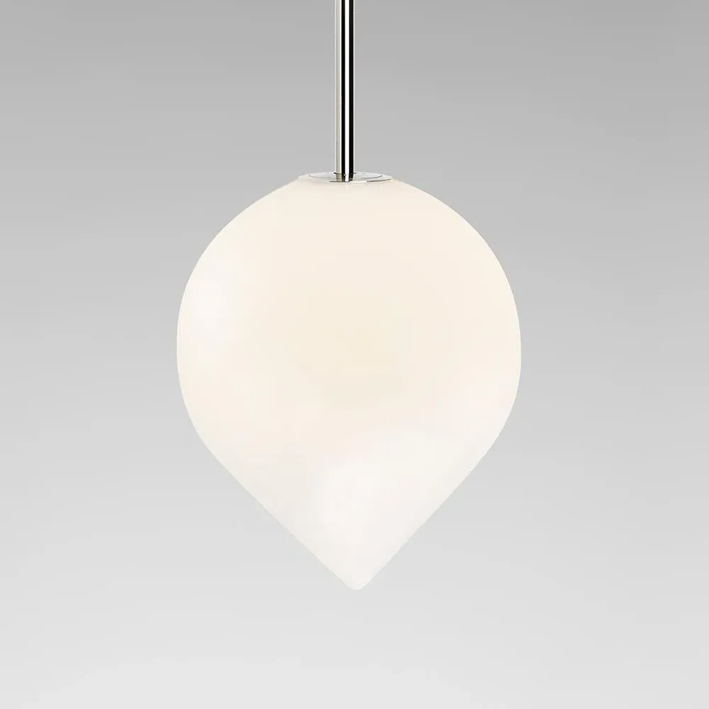 Rod Pendant Light with Teardrop Shade - Brass