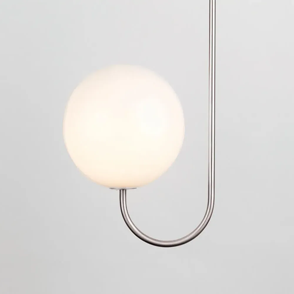 Single Ceiling Light - Nickel, Glass