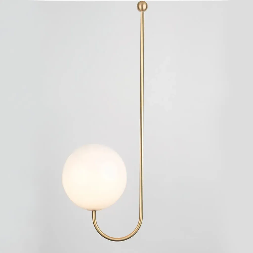 Single Ceiling Light - Satin Brass, Glass