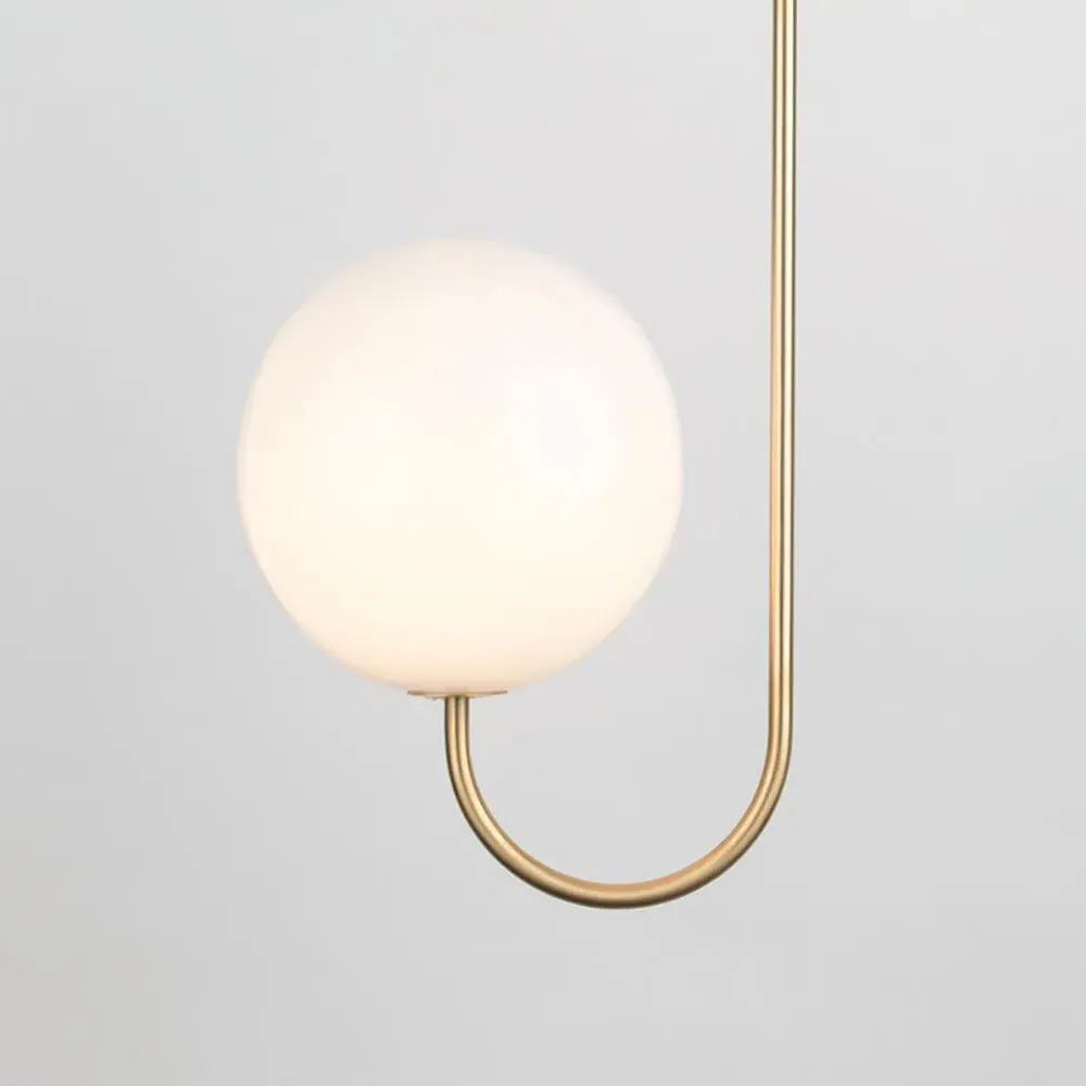Single Ceiling Light - Satin Brass, Glass