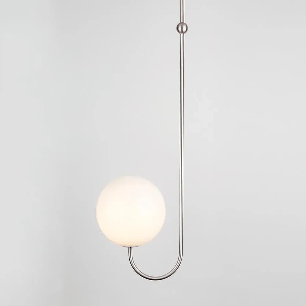 Single Pendant Light - Satin Nickel, Brass