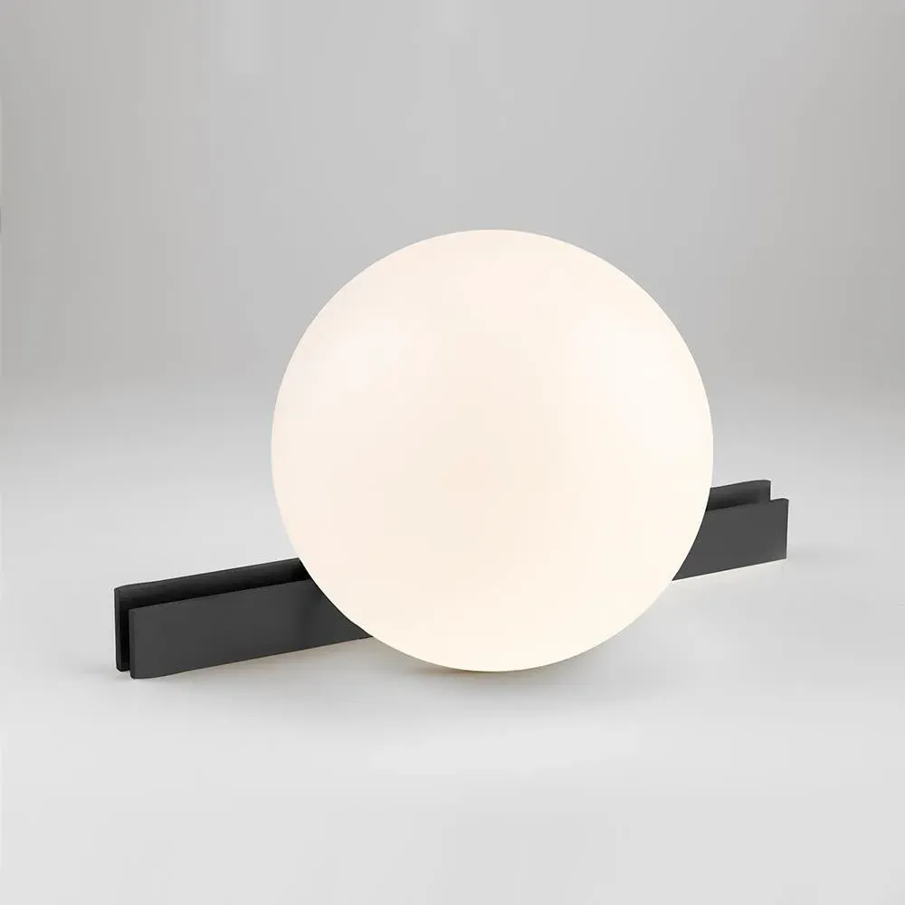 Table Lamp with Glass Globe - Satin Brass