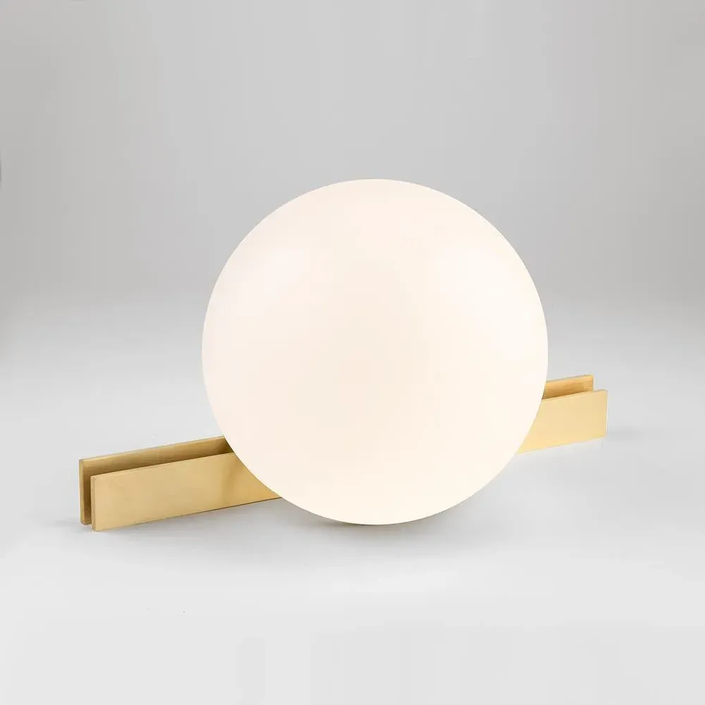 Table Lamp with Glass Globe - Satin Brass image