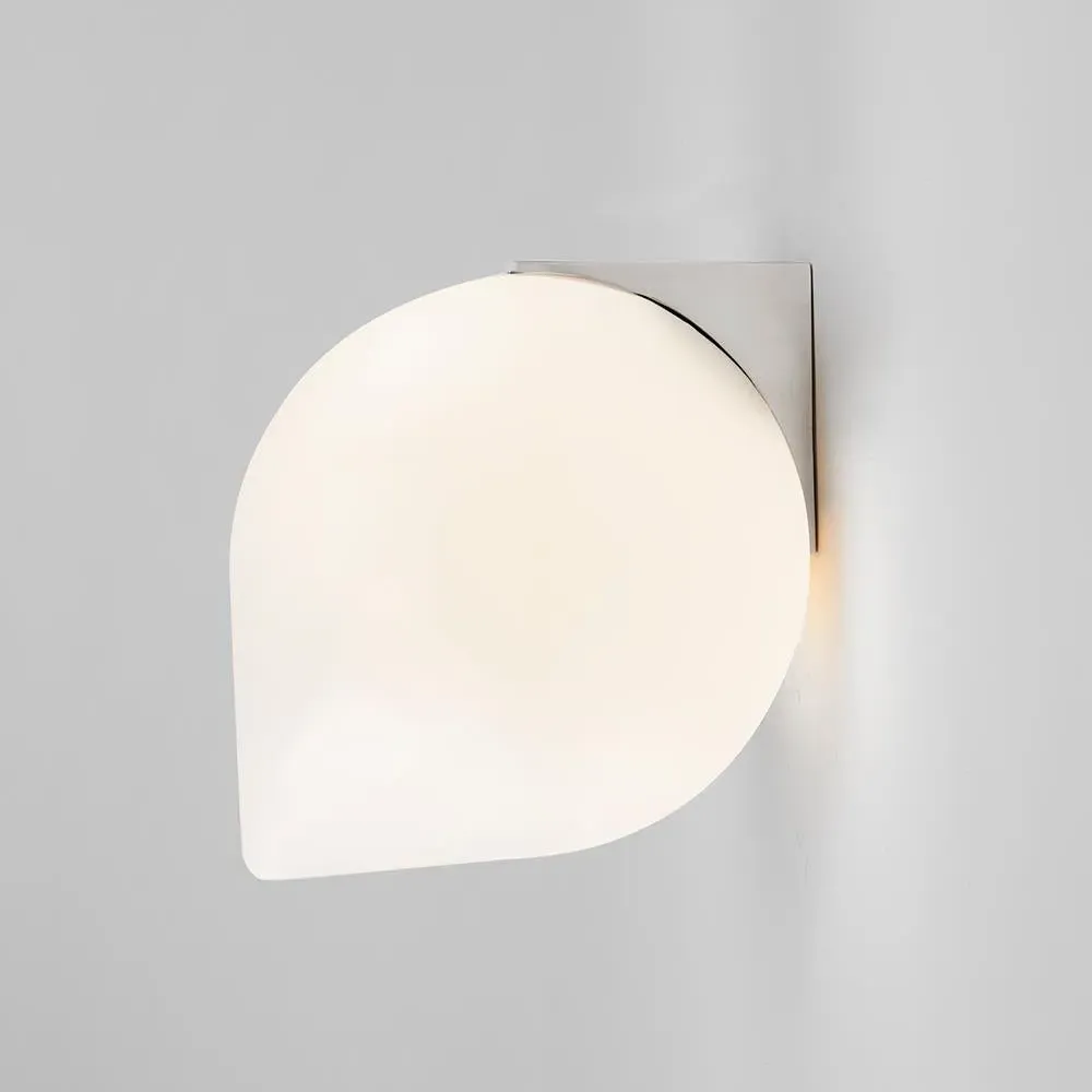 Teardrop Wall Light with Opaline Shade - Black Brass