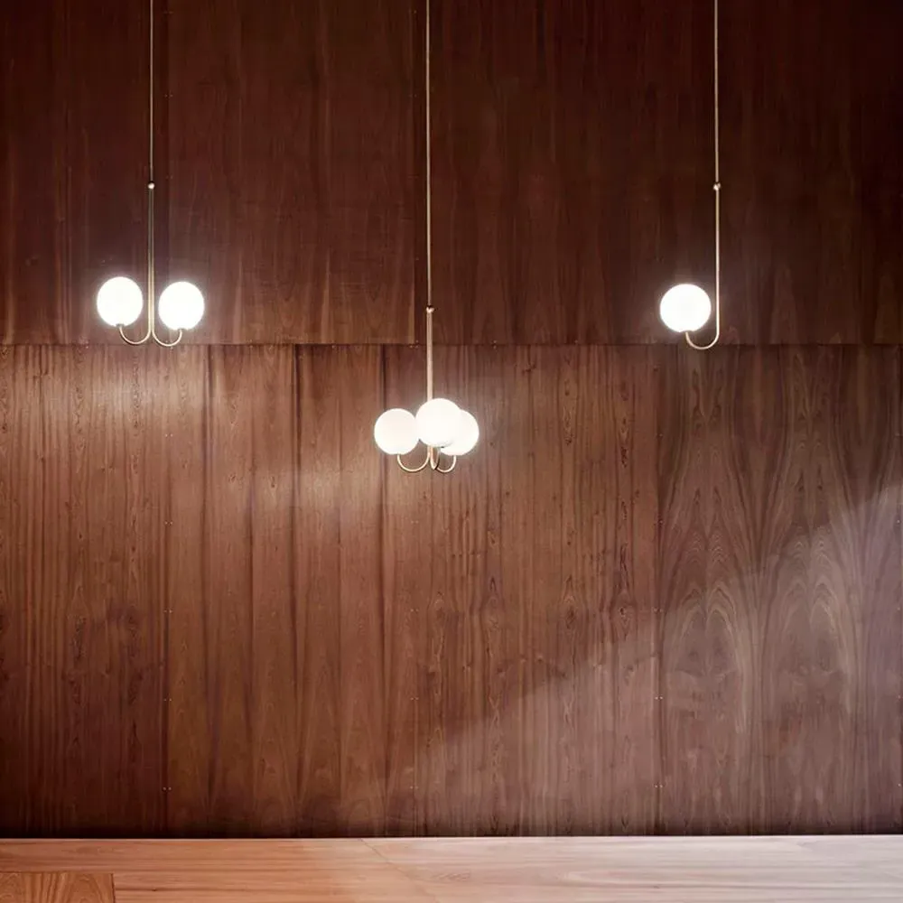 Triple Pendant Light - Satin Nickel, Brass