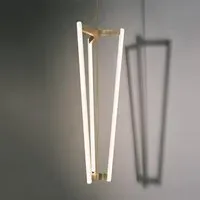 Tube Chandelier with LED - Brass, Steel