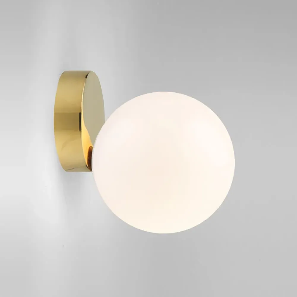 Wall Ceiling Light with Opal Glass - Brass image