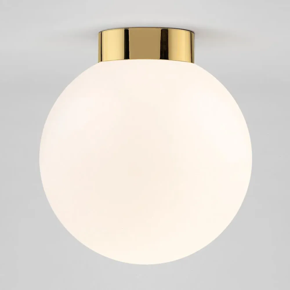 Wall Sconce with Globe - Brass, Glass