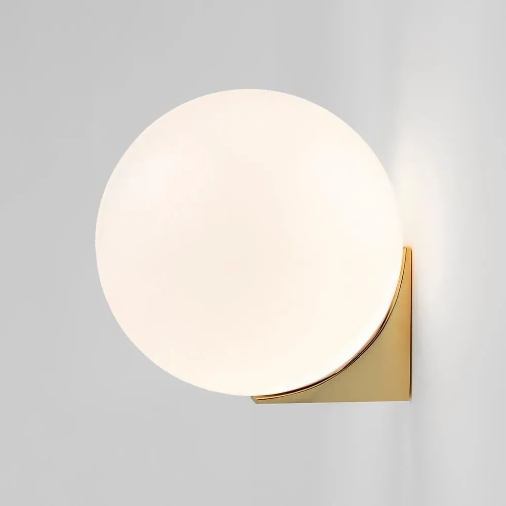 Wall Sconce with Globe - Brass, Glass