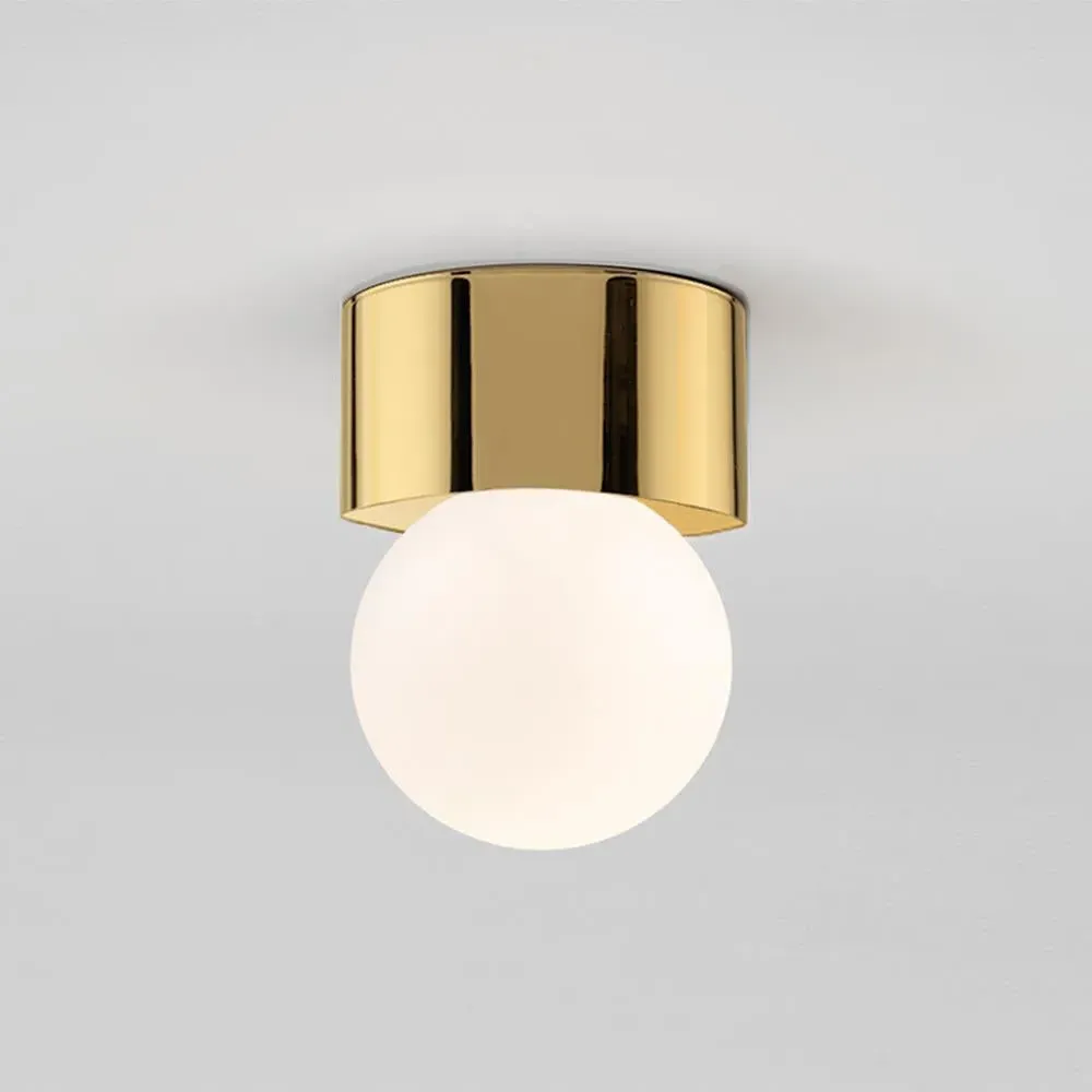 Wall Sconce with Globe - Nickel, Glass