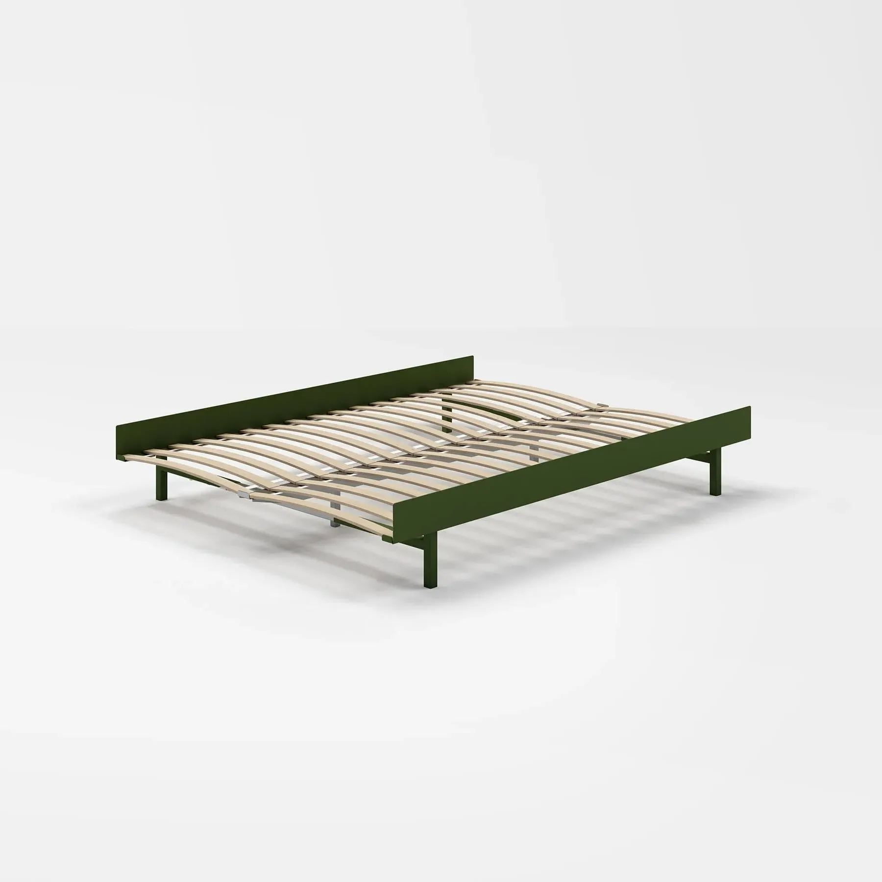 Double Bed Frame - Pine Green, Steel