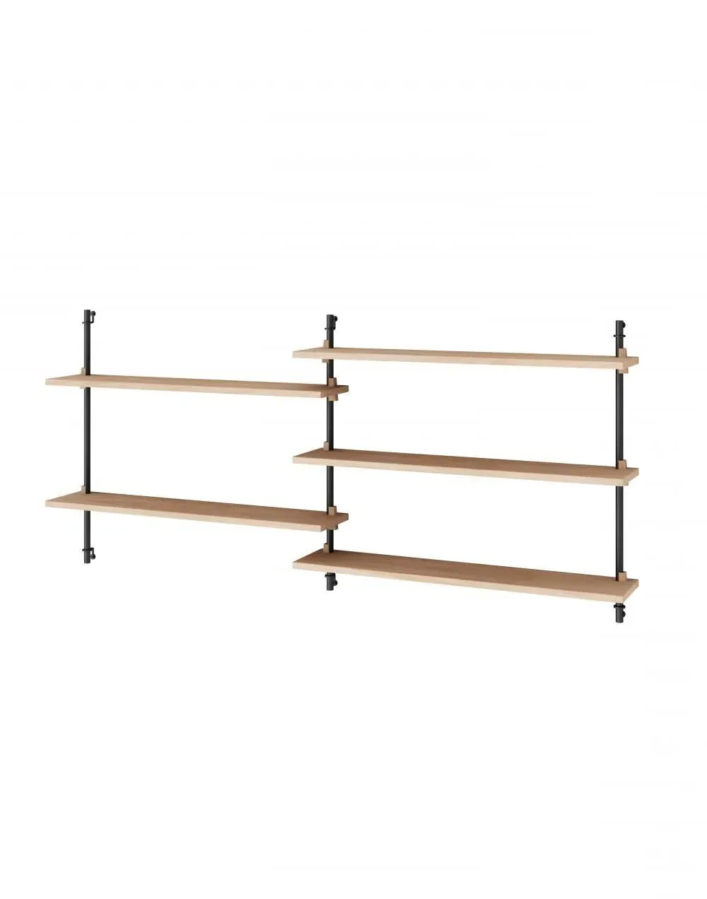 Extra Large Wall Shelving Set Double - Black, Steel