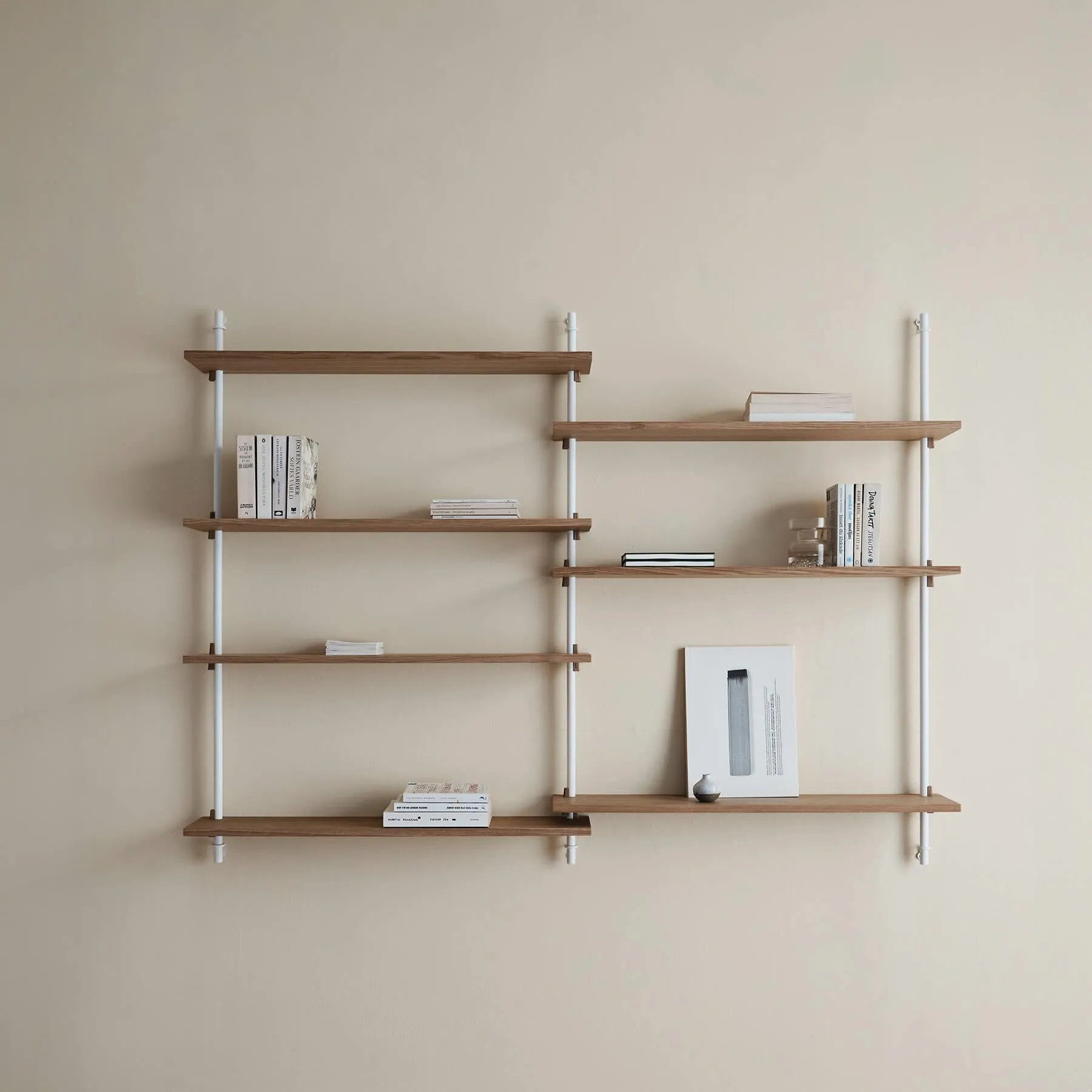 Extra Large Wall Shelving Set Double - Black, Steel