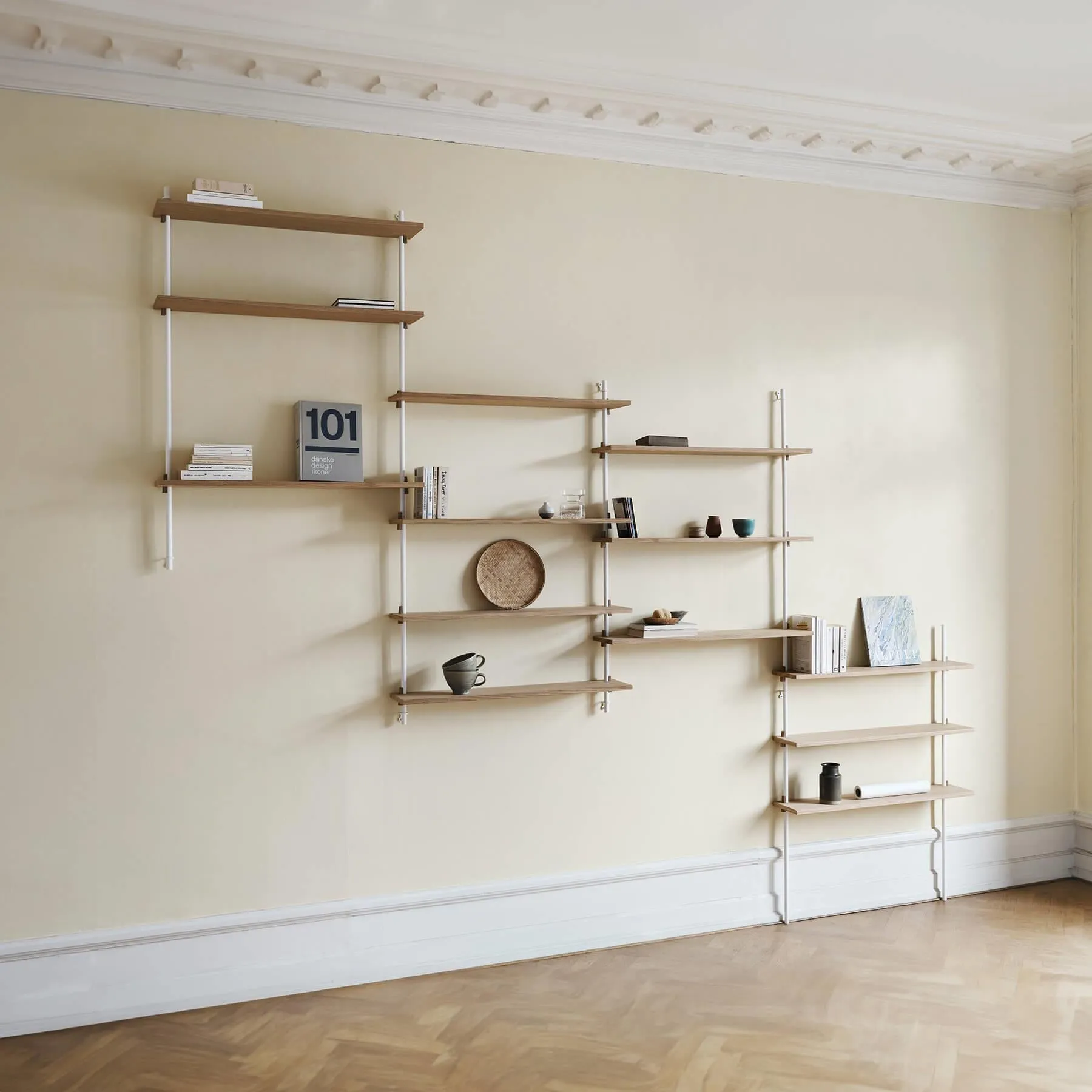 Extra Small Wall Shelving Set Quadruple - Black, Steel