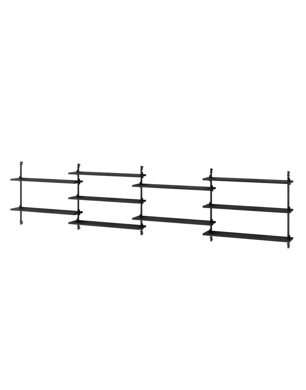 Extra Small Wall Shelving Set Quadruple - Black, Steel
