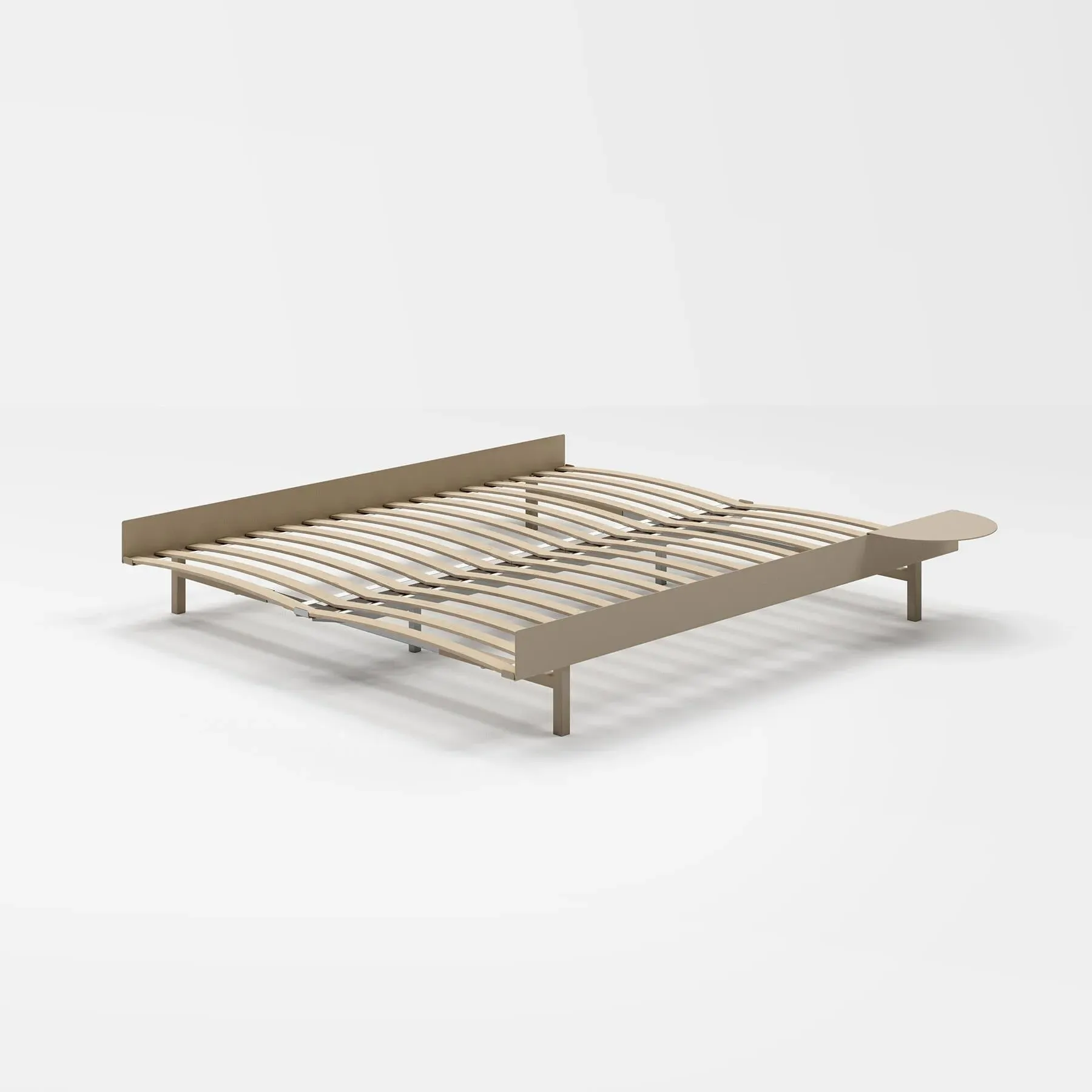 King Bed Frame - Sand, Steel