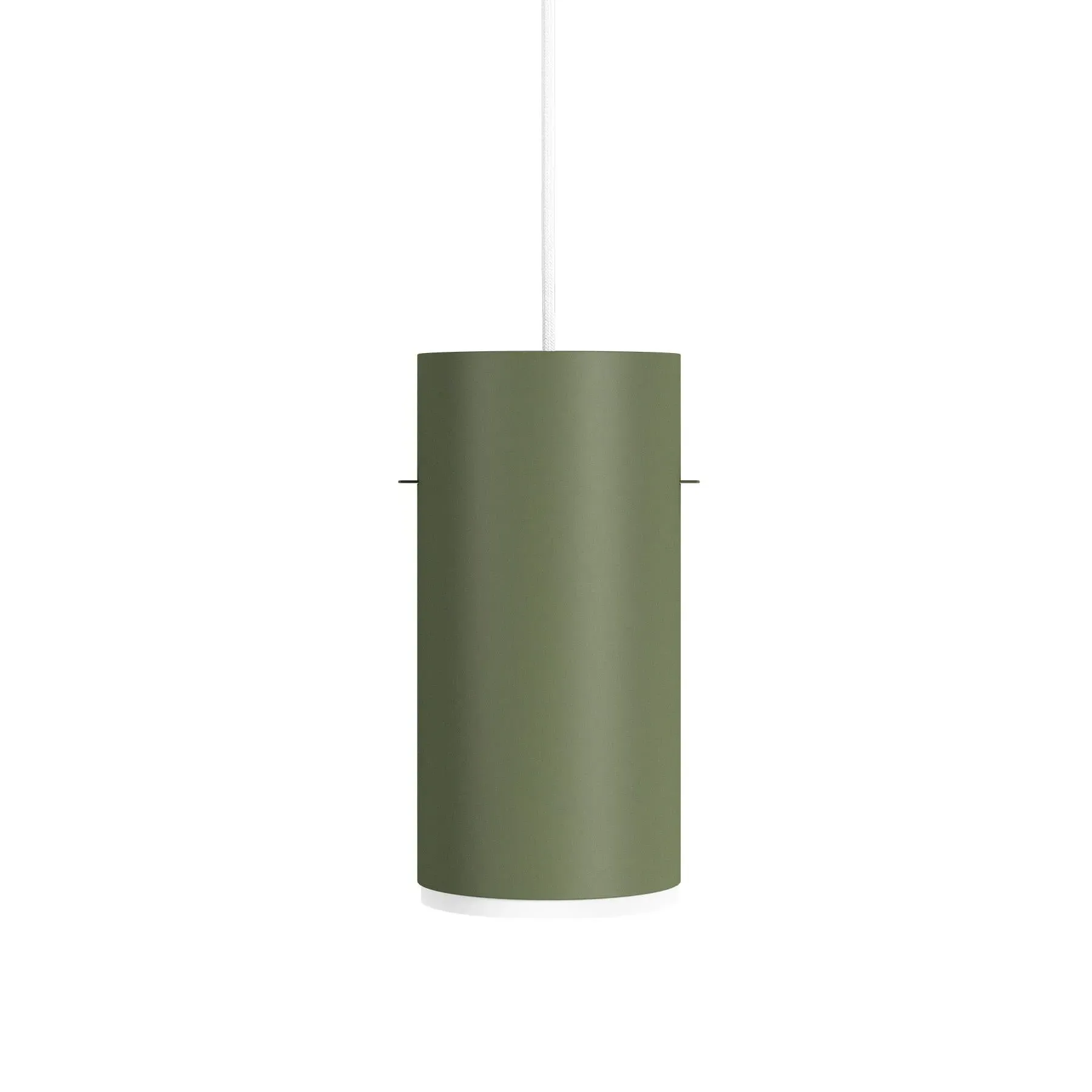 Large Tube Pendant Light - Pine Green, Aluminium