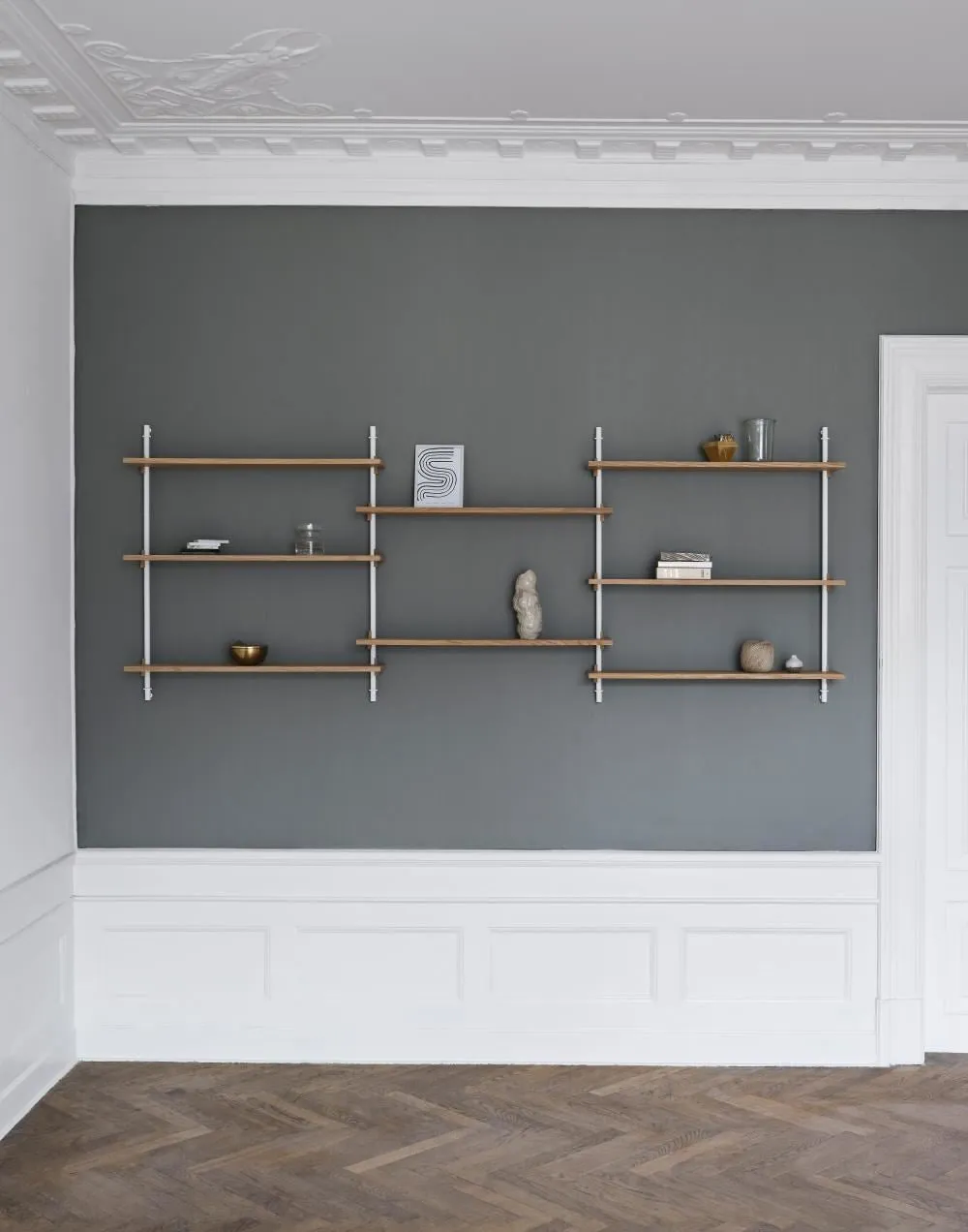 Large Wall Shelving Set Triple - Black, Steel