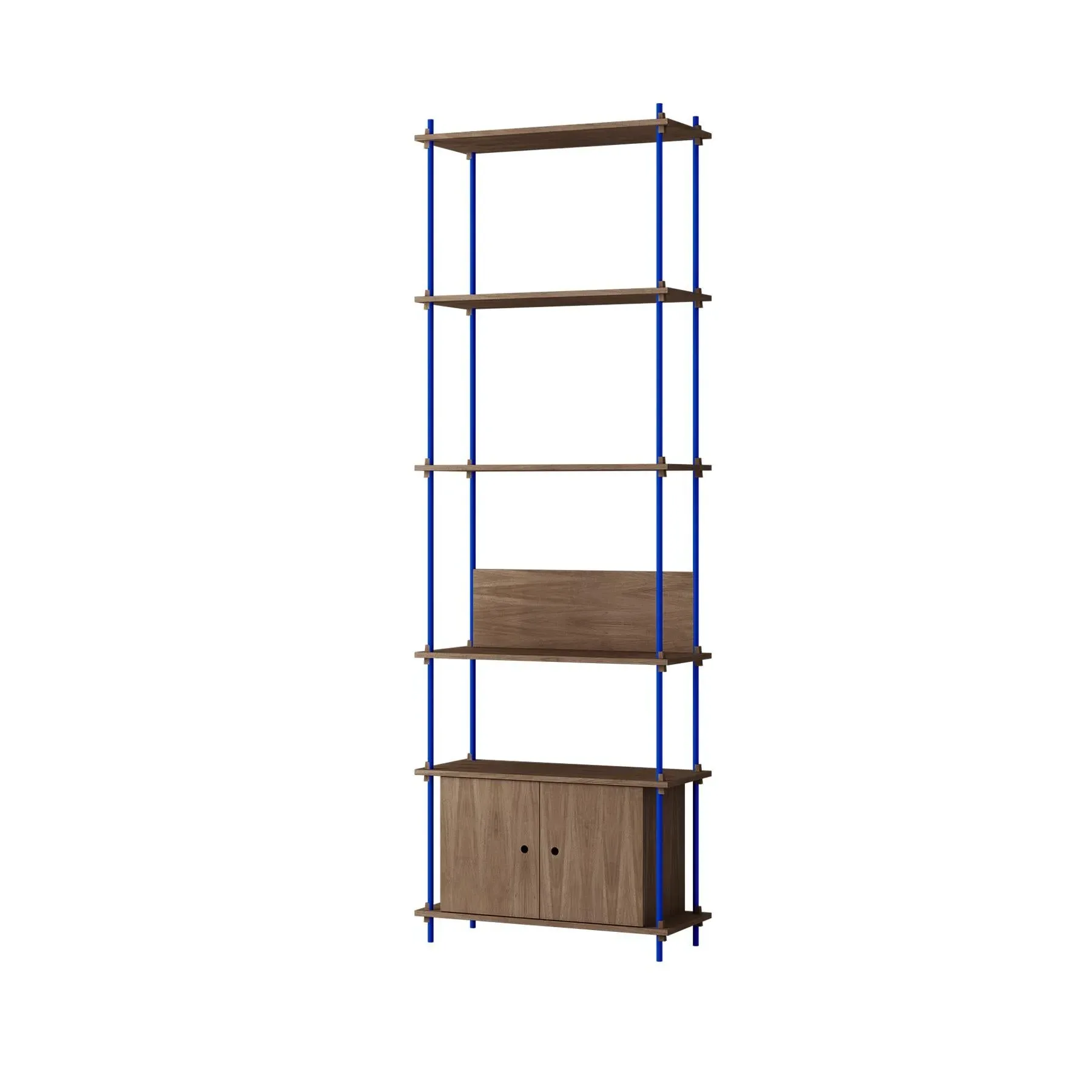 Modular Shelving System with Cabinet - Blue, Oak