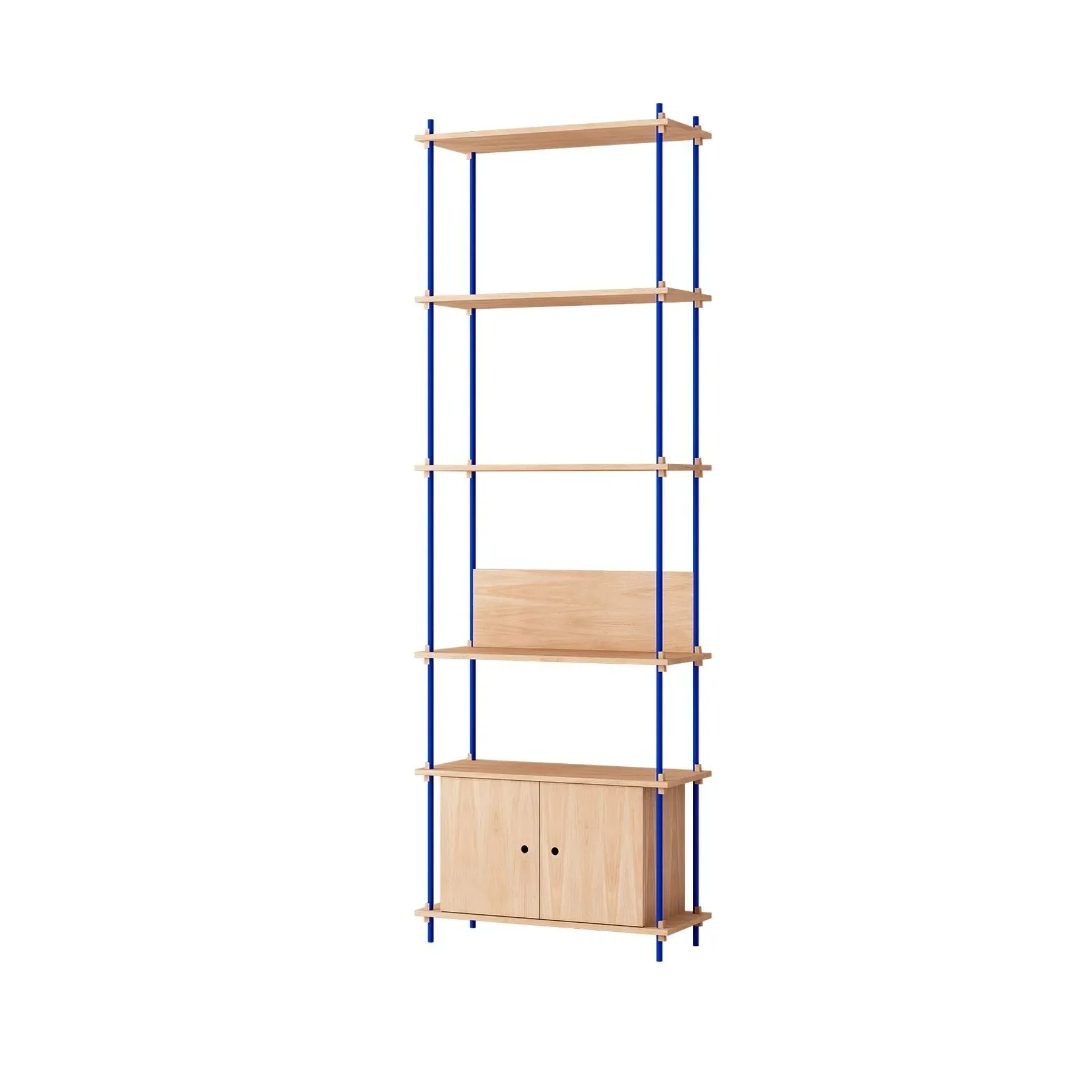 Modular Shelving System with Cabinet - Blue, Oak