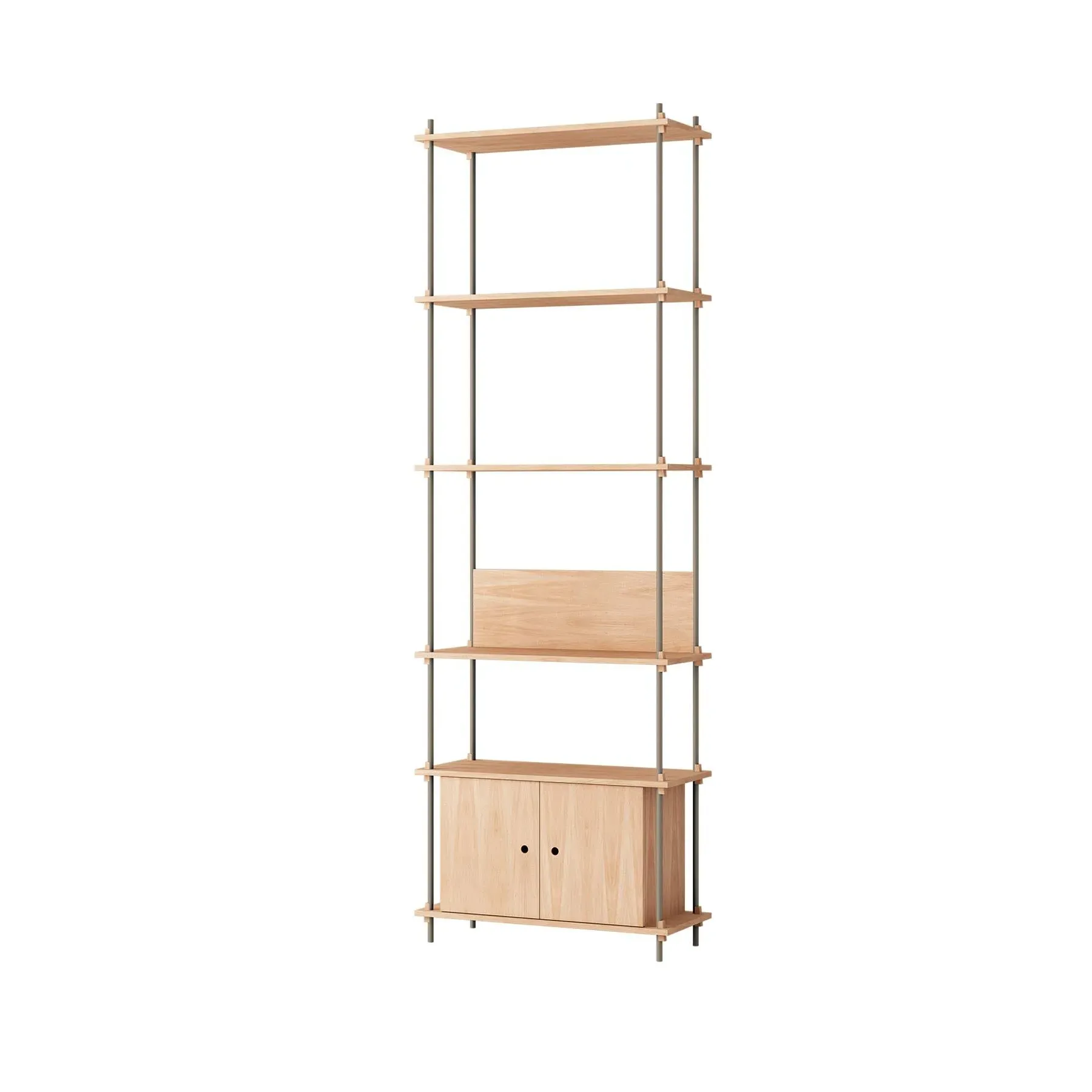 Modular Shelving System with Cabinet - Grey, Oak