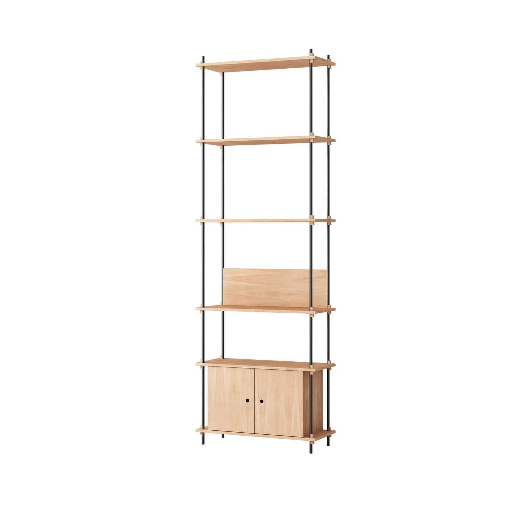 Modular Shelving System with Cabinet - White, Oak