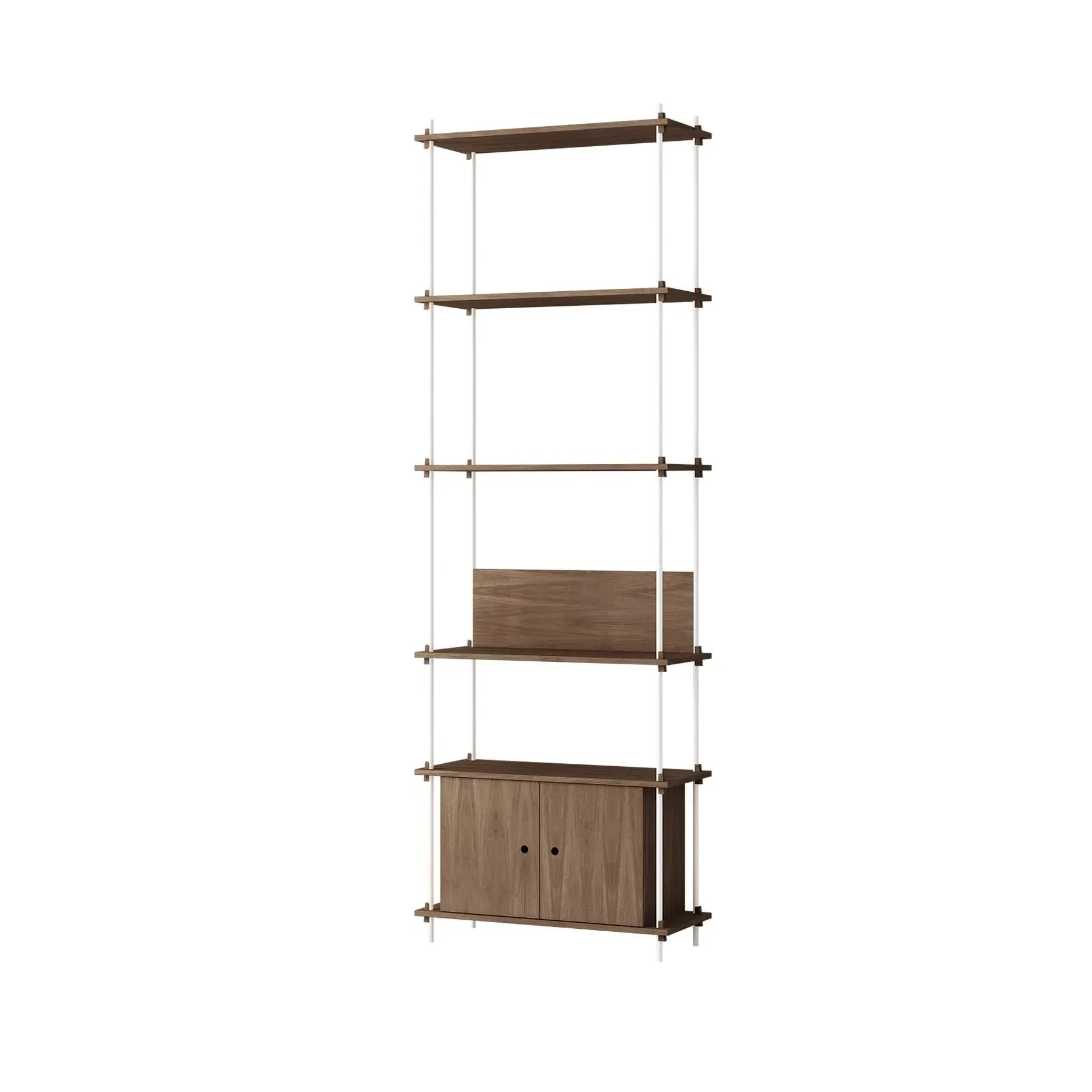 Modular Shelving System with Cabinet - White, Oak