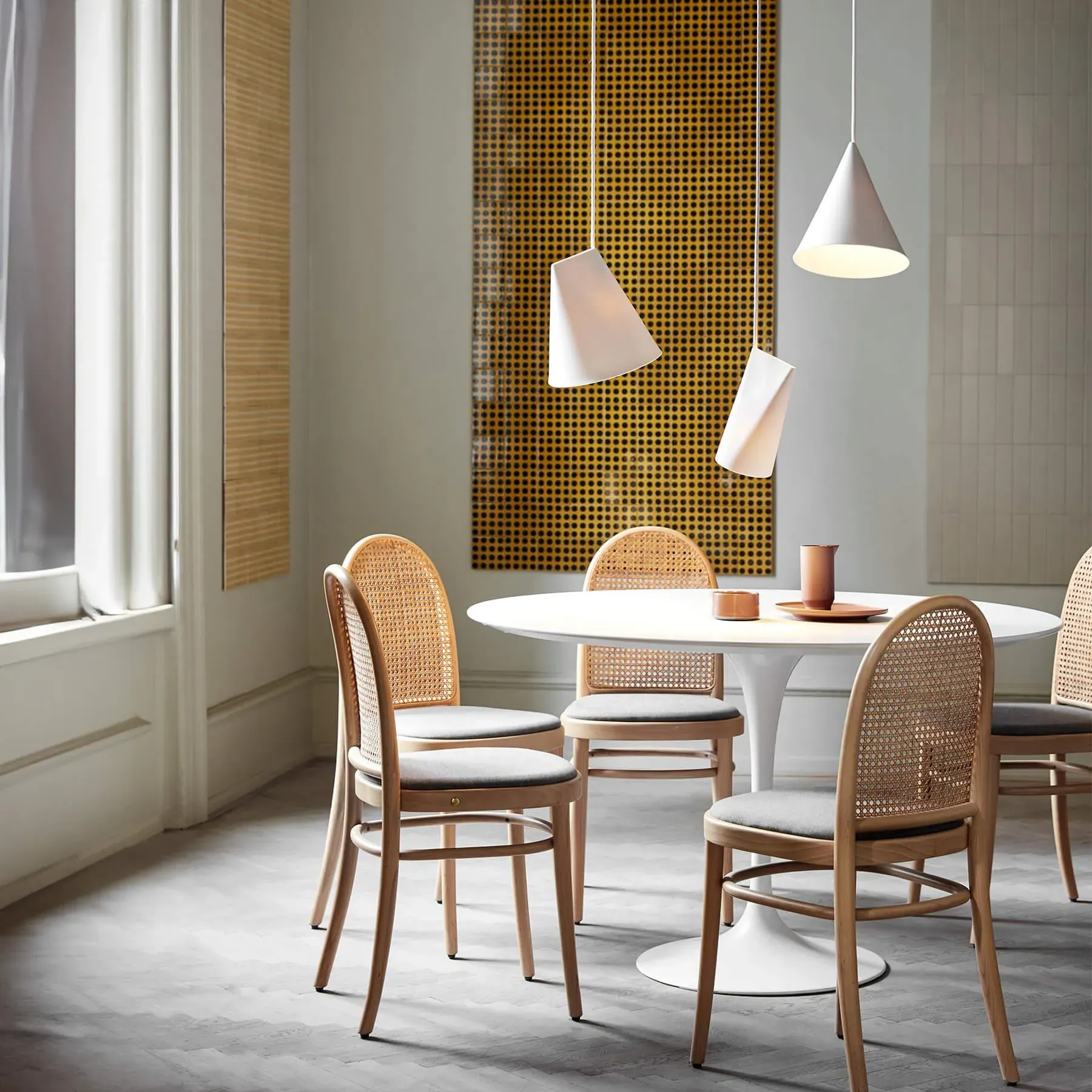 Narrow Pendant Light Rotatable - Light Grey, Ceramic