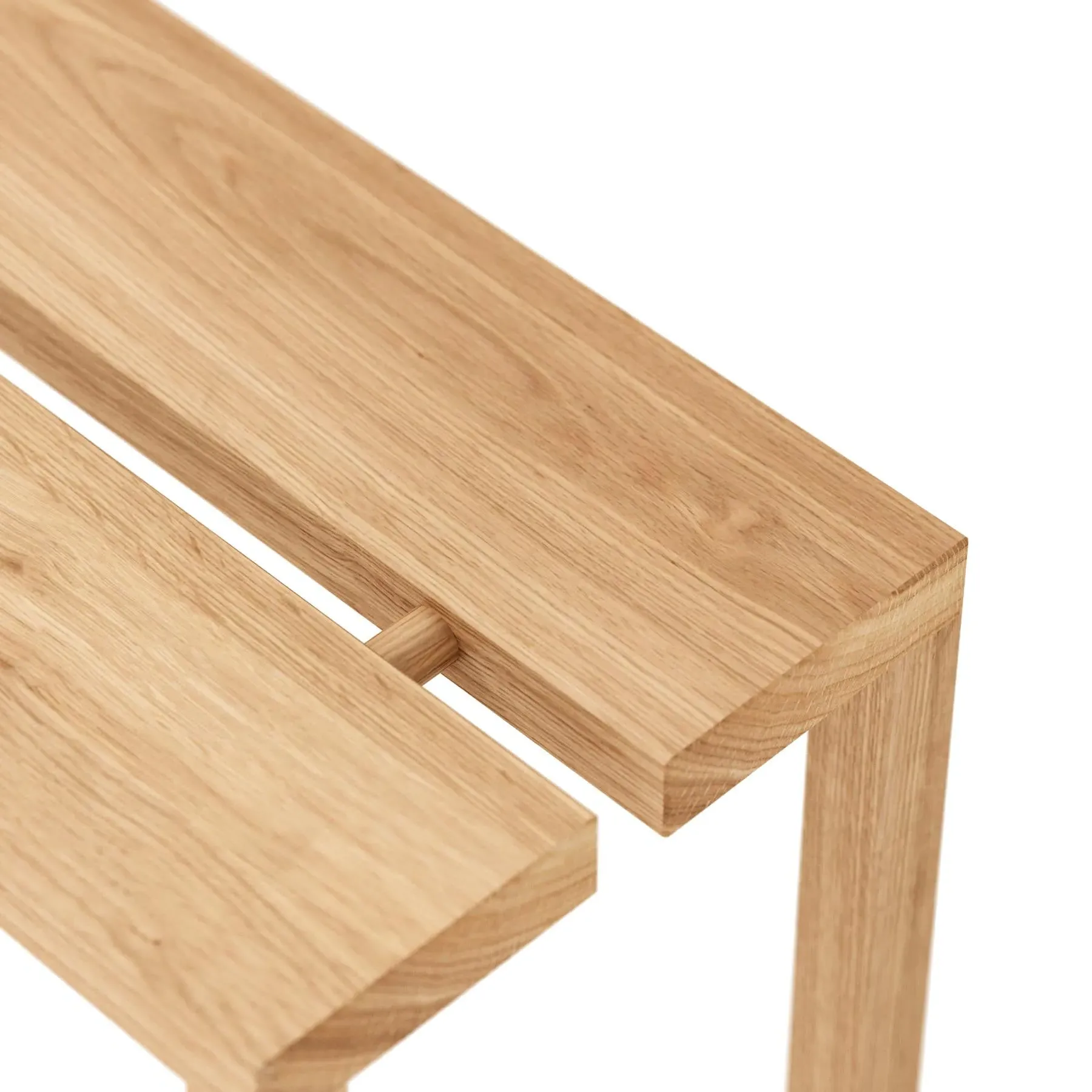 Peg Bench with Stackable Design - Oak Wood