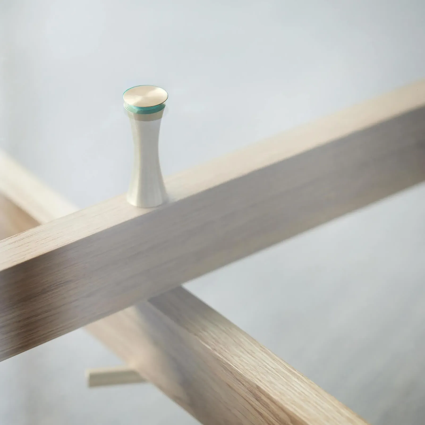 Round Coffee Table with Glass Top - Oak, Wood