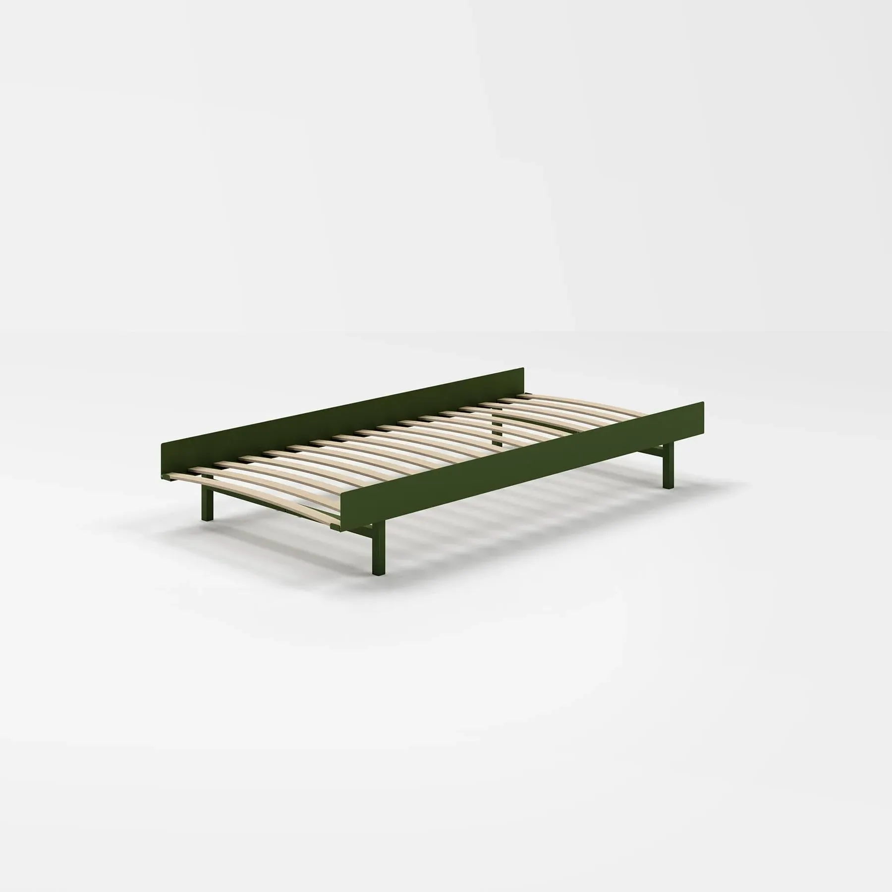 Single Bed Frame - Pine Green, Steel