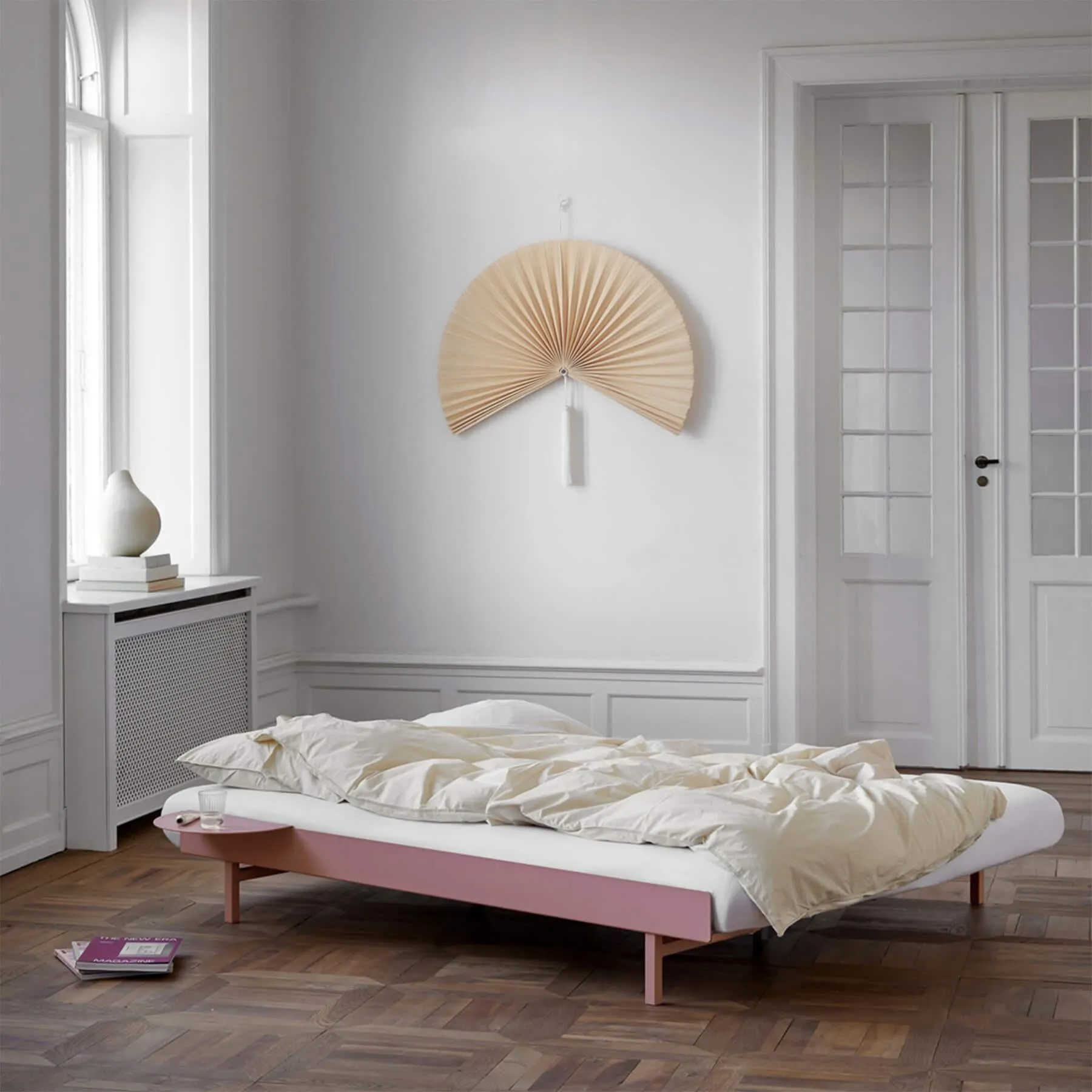 Single Bed with Side Table - Black, Steel