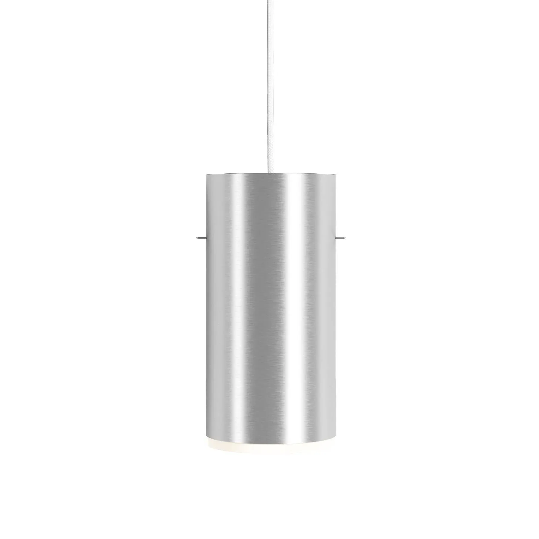 Small Tube Pendant Light - Brushed Aluminium