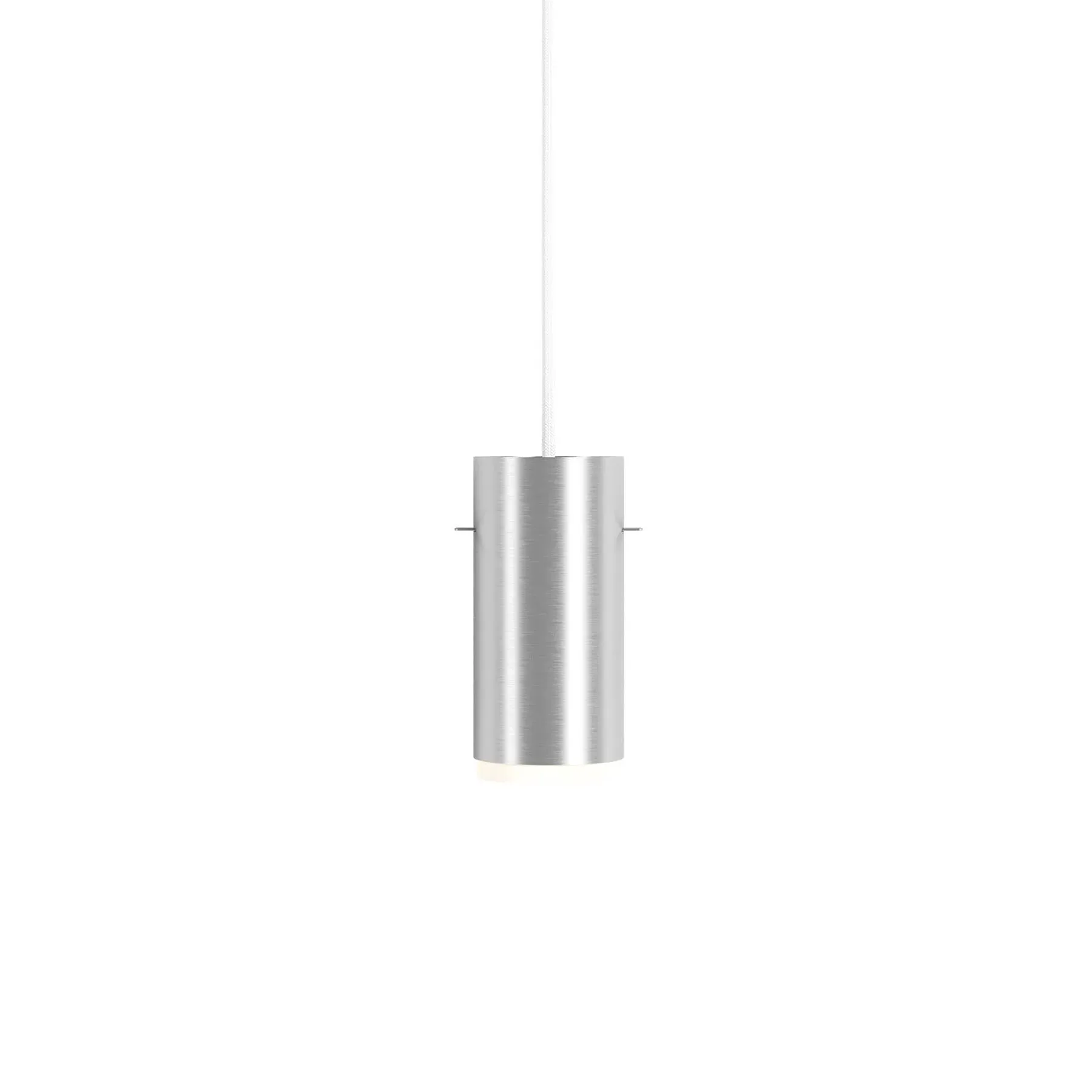 Small Tube Pendant Light - Brushed Aluminium