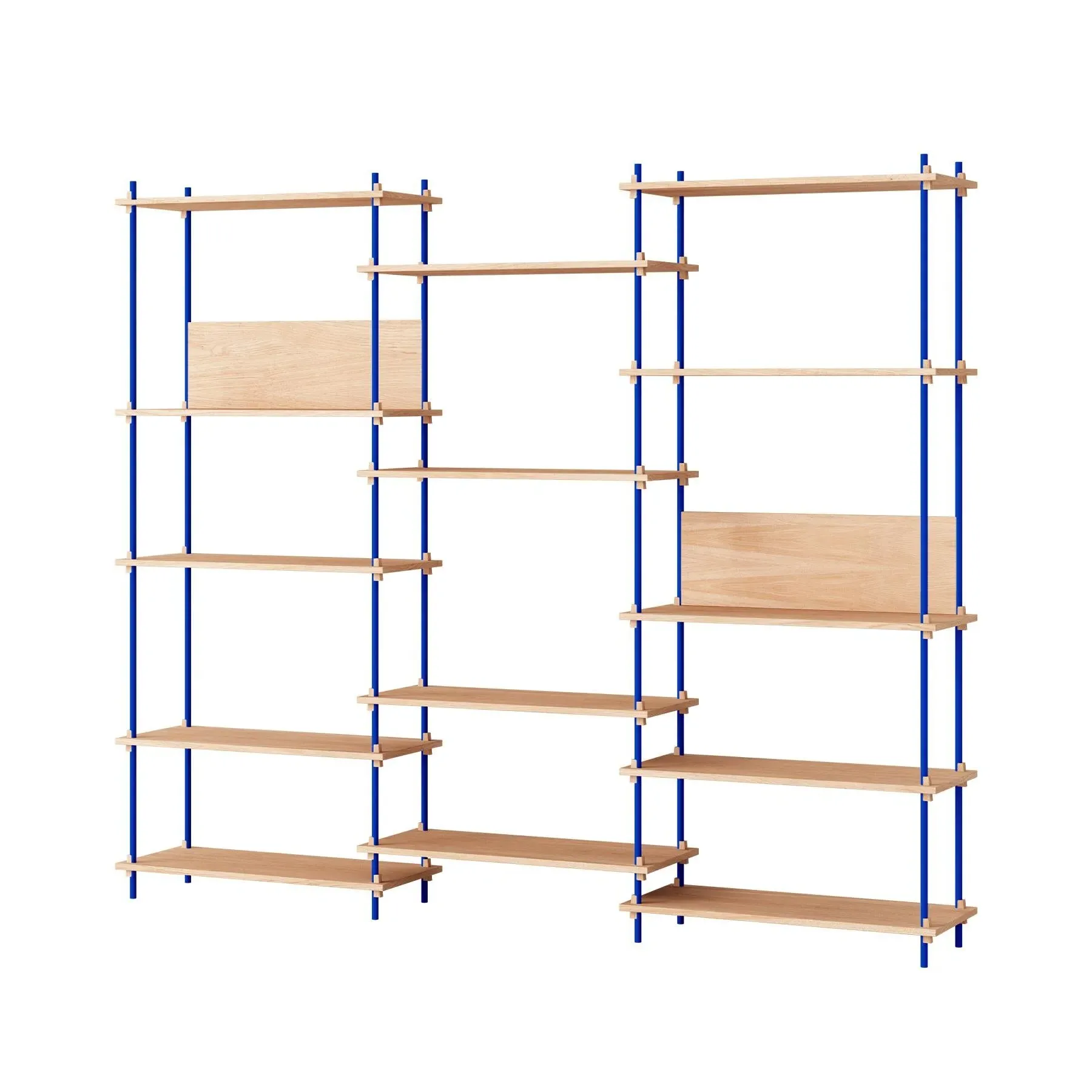 Triple L-Shelf System - Blue, Oak