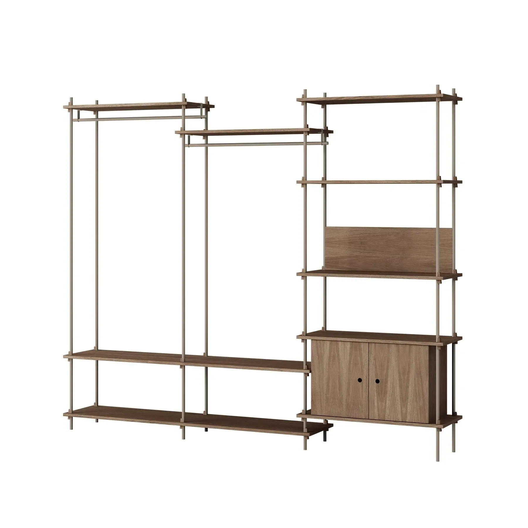 Triple Shelving System with Cabinet - Black, Oak