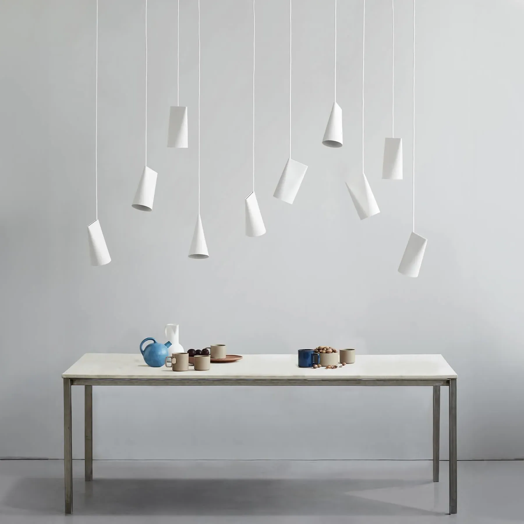 Wide Pendant Light - Olive, Ceramic