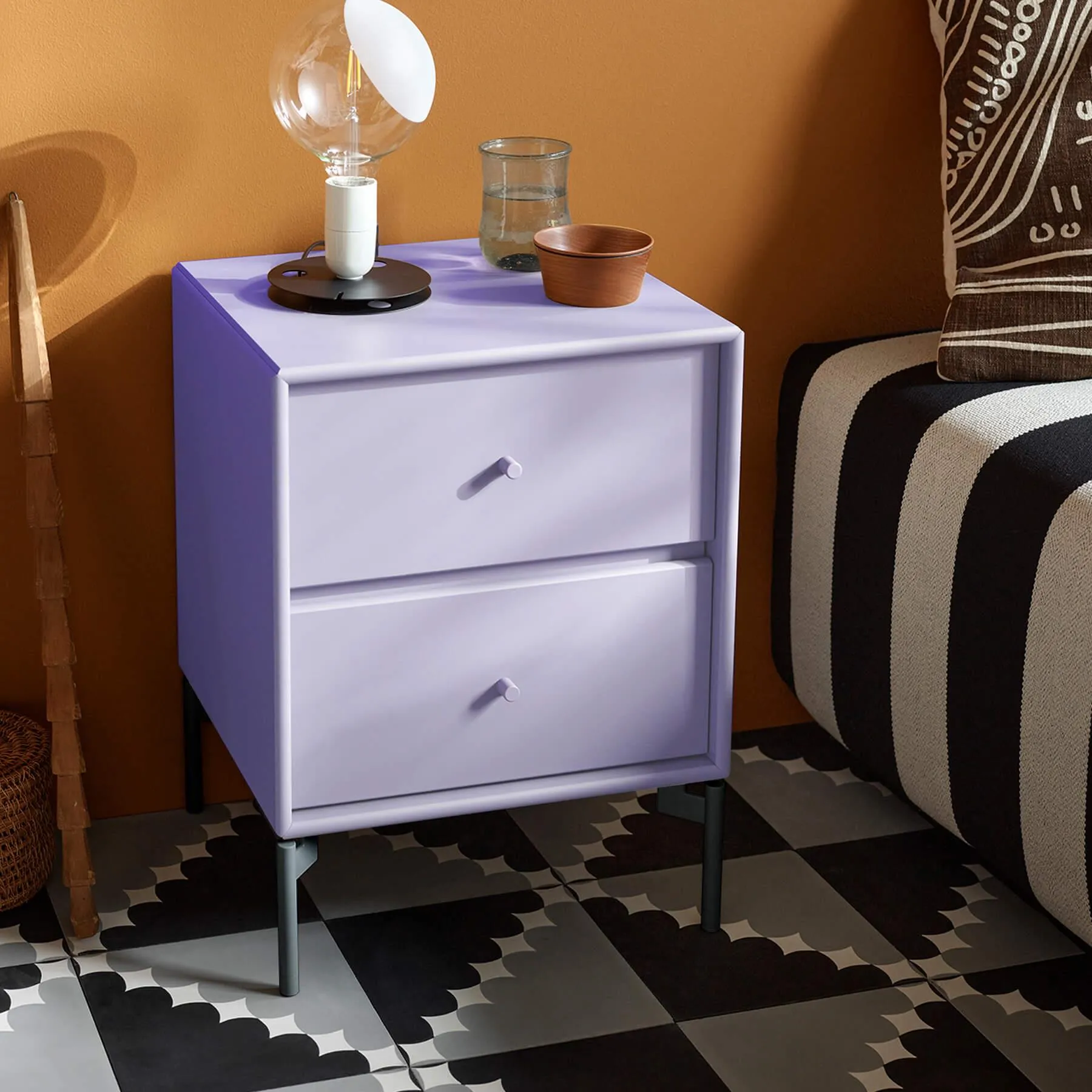 2-Drawer Bedside Table - White