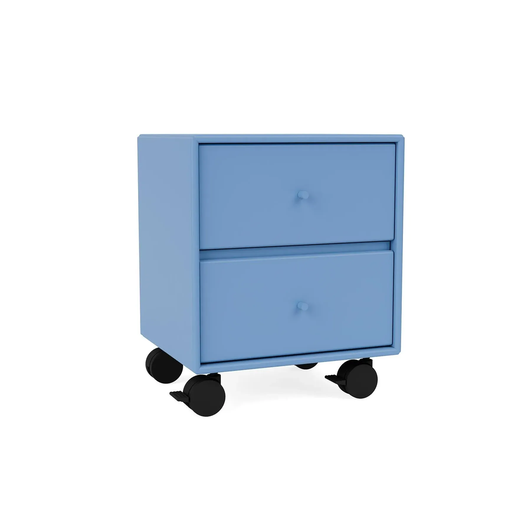 2-Drawer Bedside Table with Castors - Azure