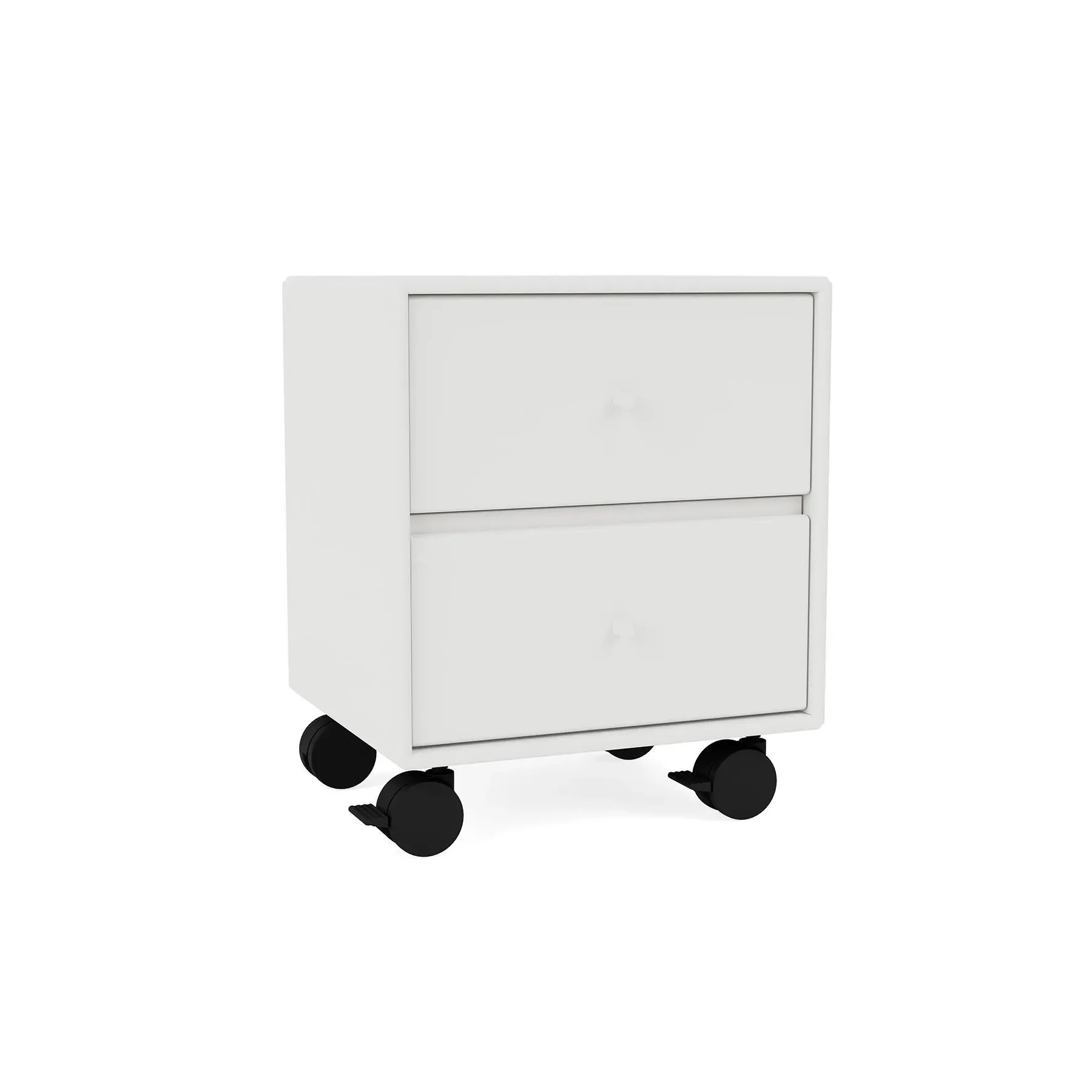2-Drawer Bedside Table with Castors - White