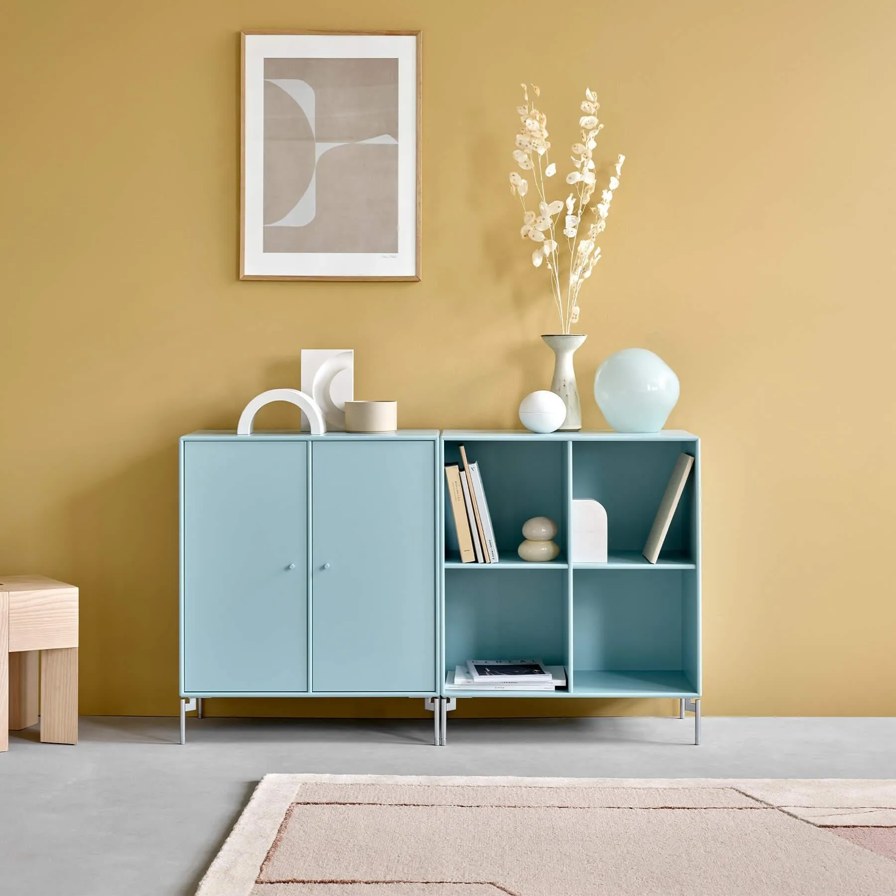 4-Compartment Bookcase with Legs - Hokkaido