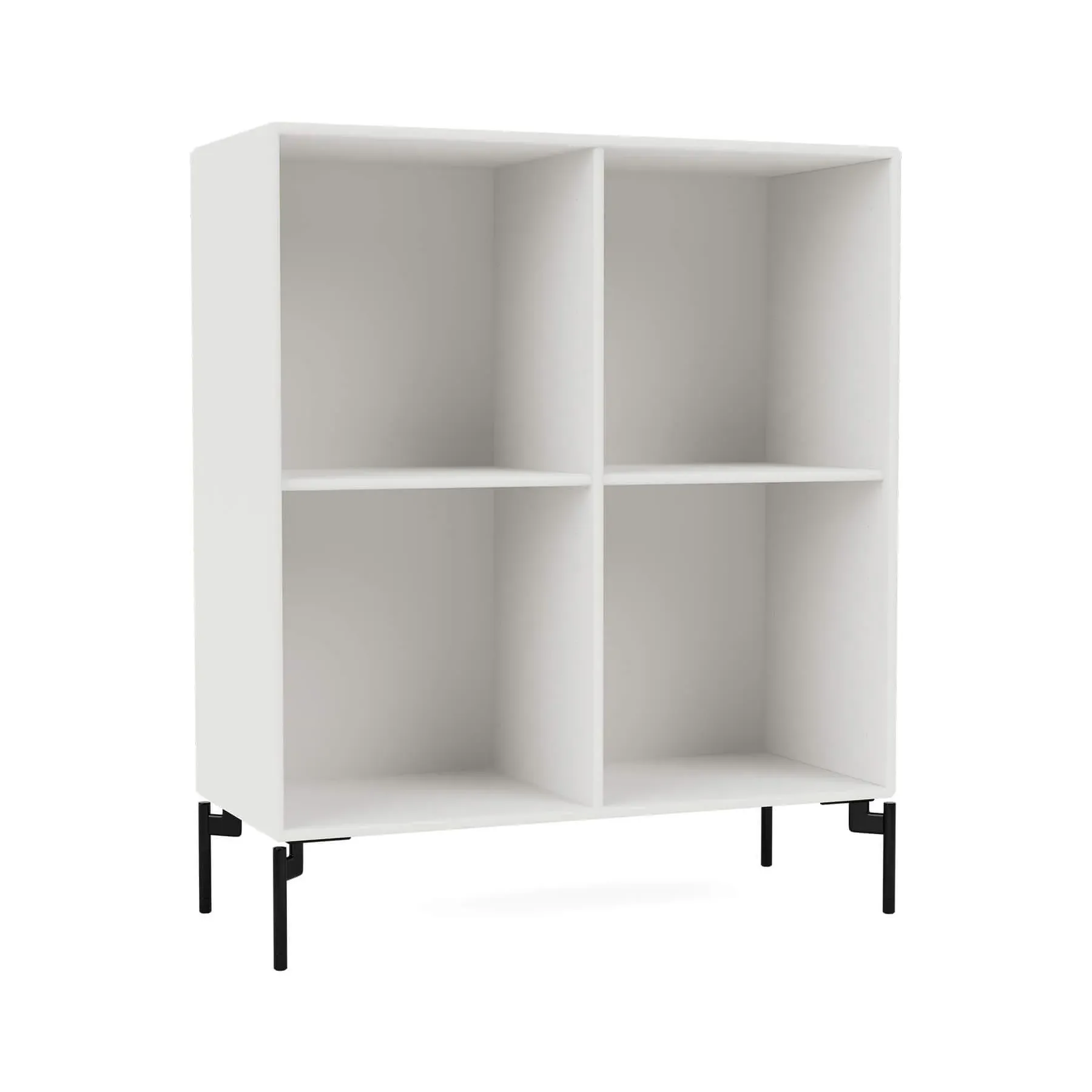 4-Compartment Bookcase with Legs - White