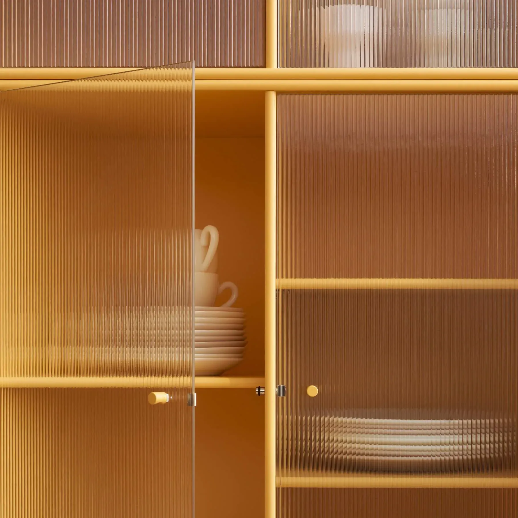 6-Door Storage Cabinet with Shelving - Acacia