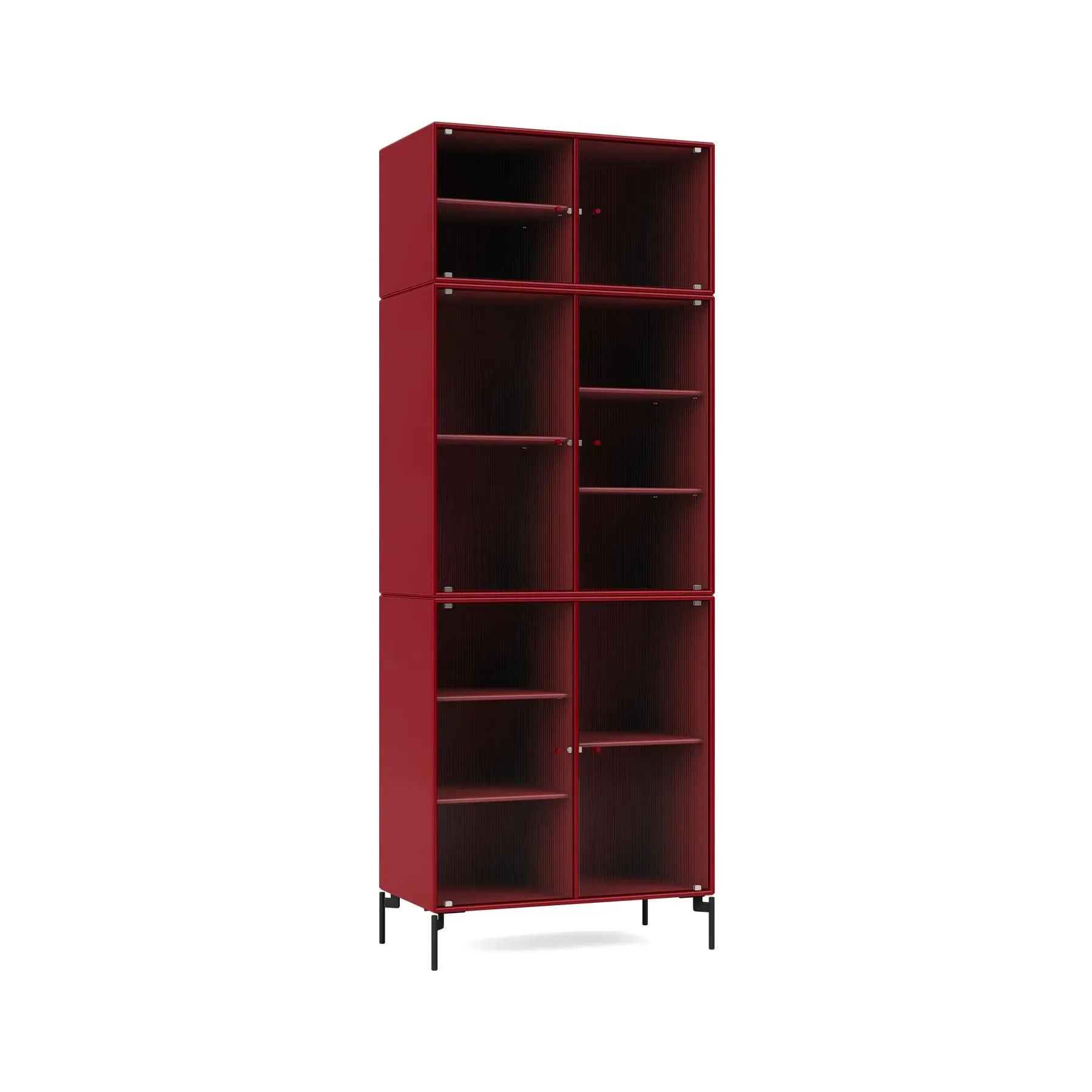 6-Door Storage Cabinet with Shelving - Beetroot
