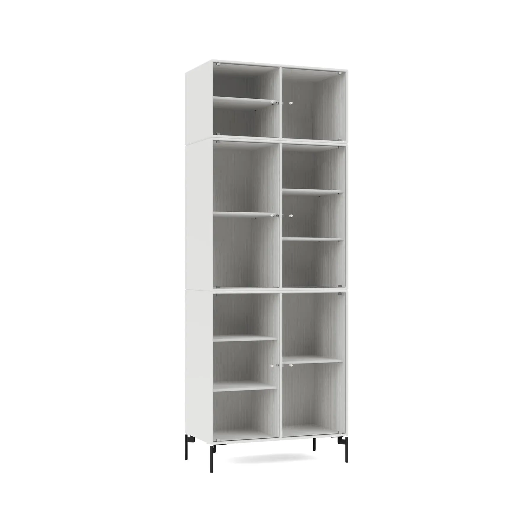 6-Door Storage Cabinet with Shelving - White