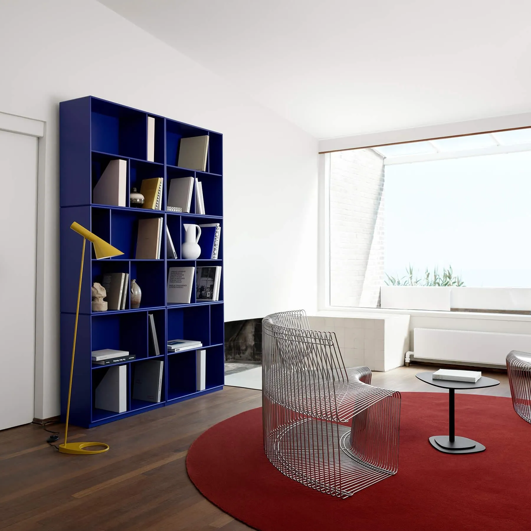 6-Module Bookshelf with Storage - White