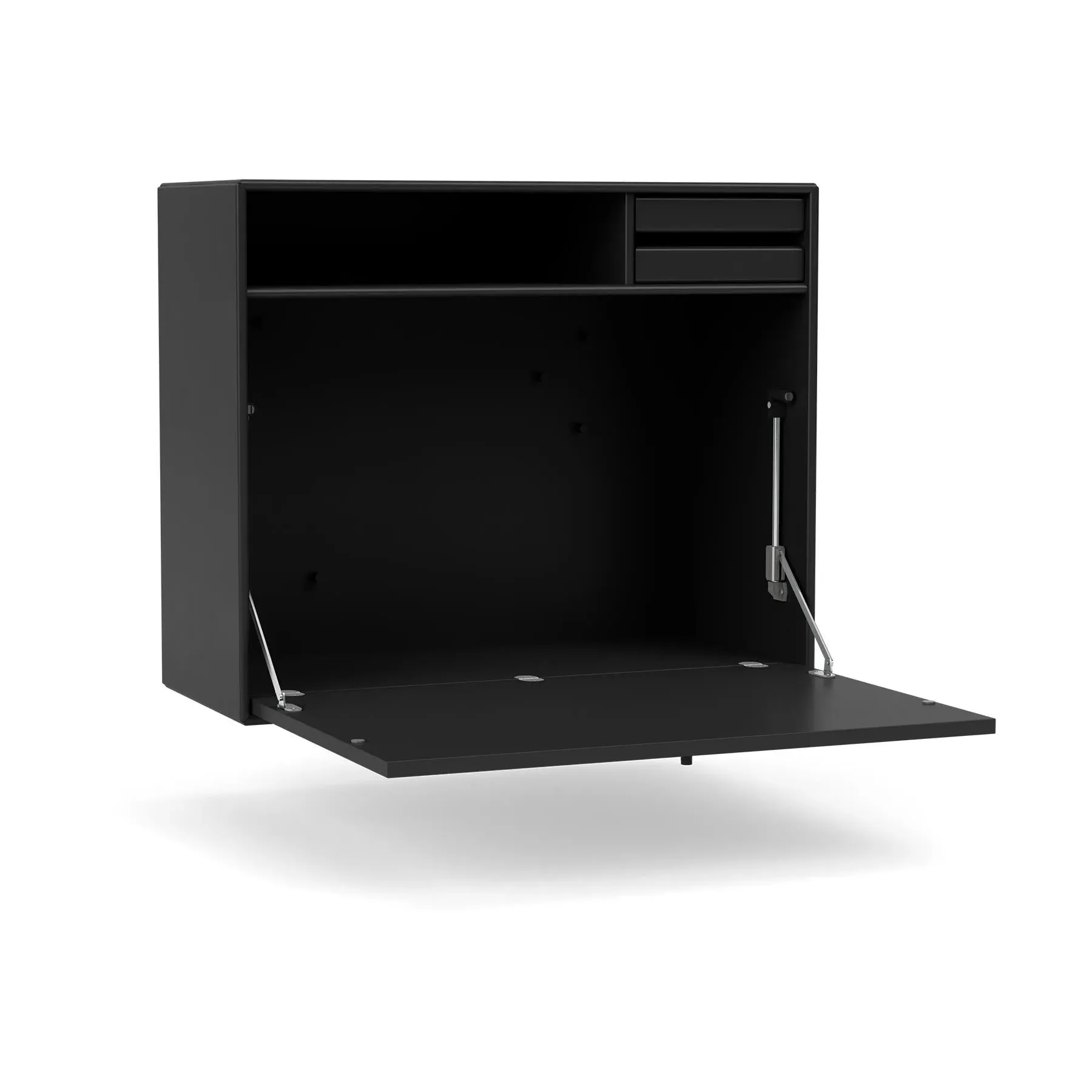 Compact Secretary Desk with Storage - Black