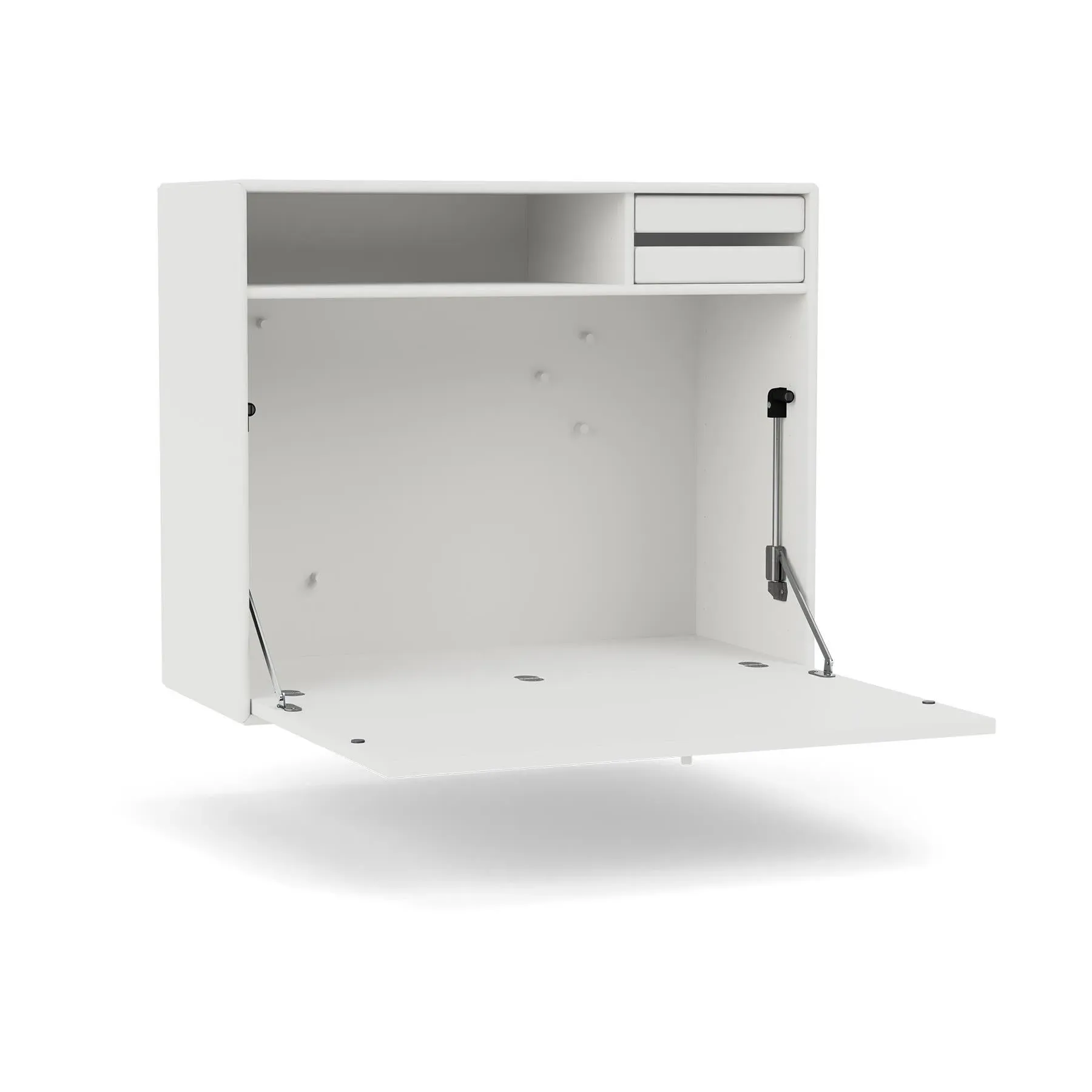 Compact Secretary Desk with Storage - White