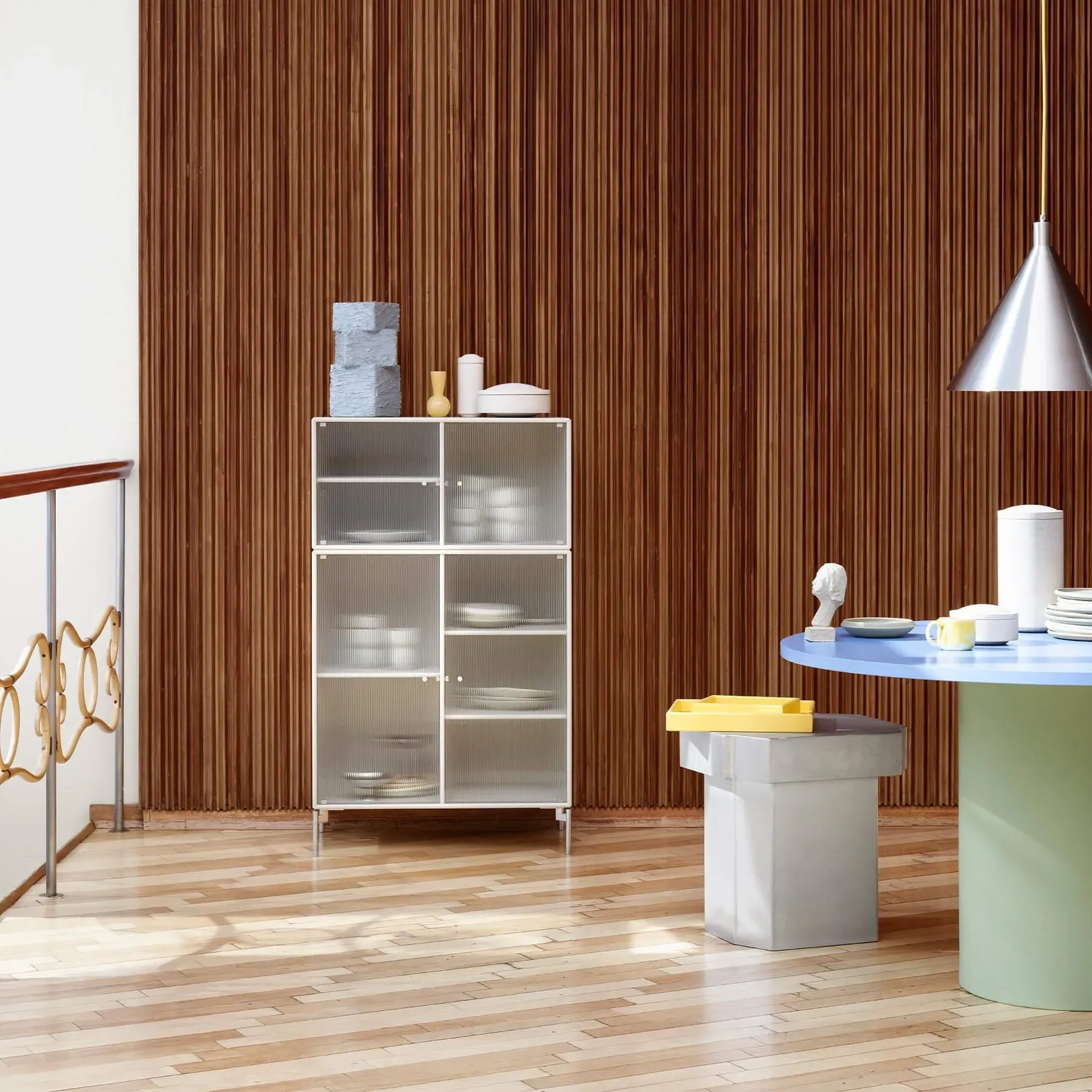 Medium Storage Cabinet with Glass Doors - Azure